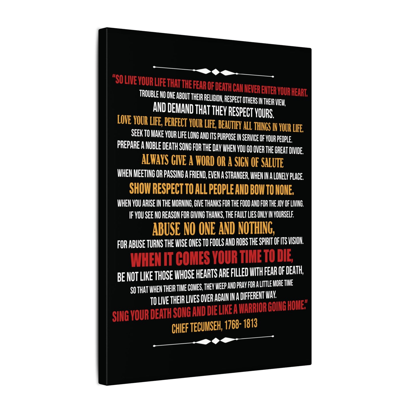 Die Like a Warrior Going Home — Chief Tecumseh's Code for Living