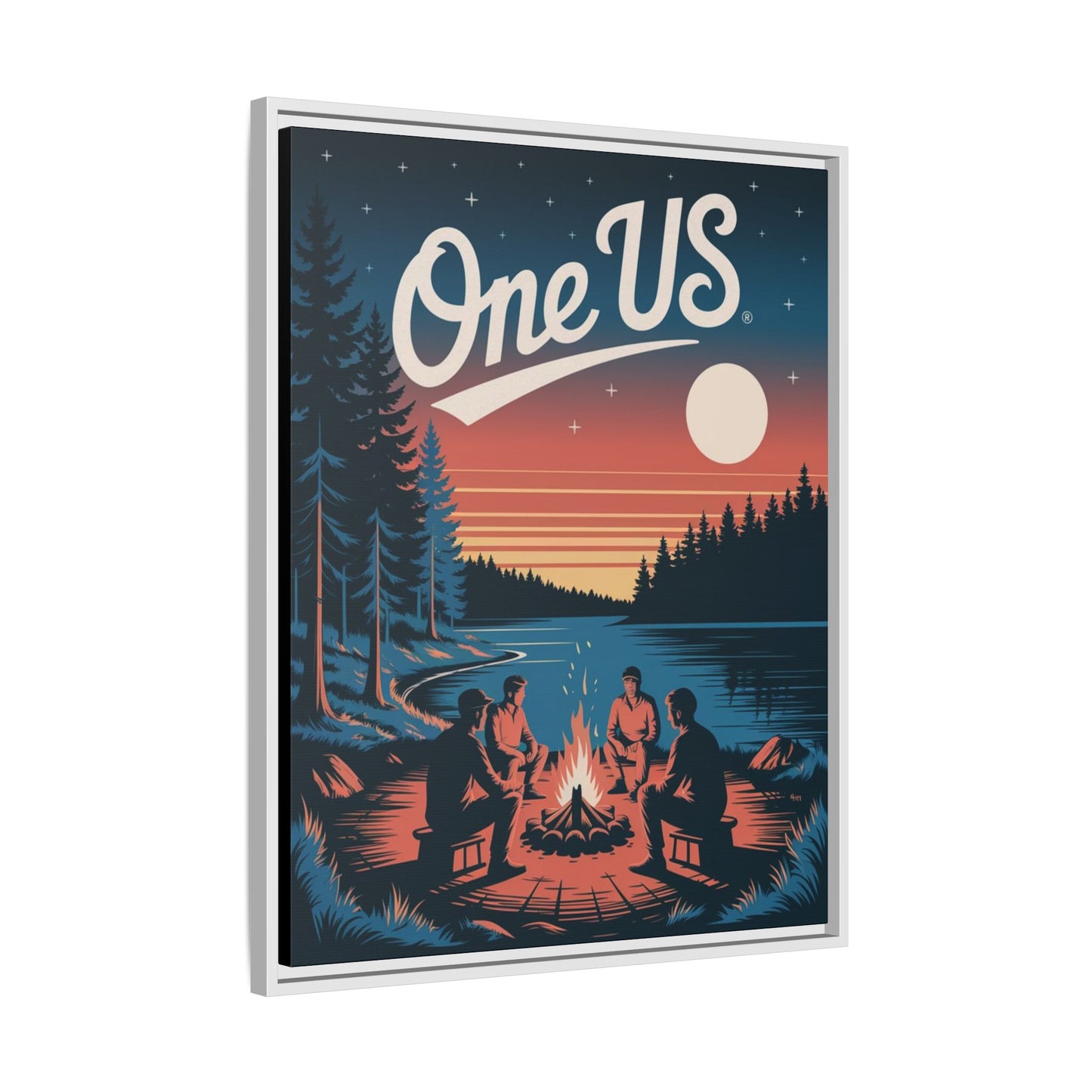 One Us Campfire Canvas Print - Around the Fire, We Remember