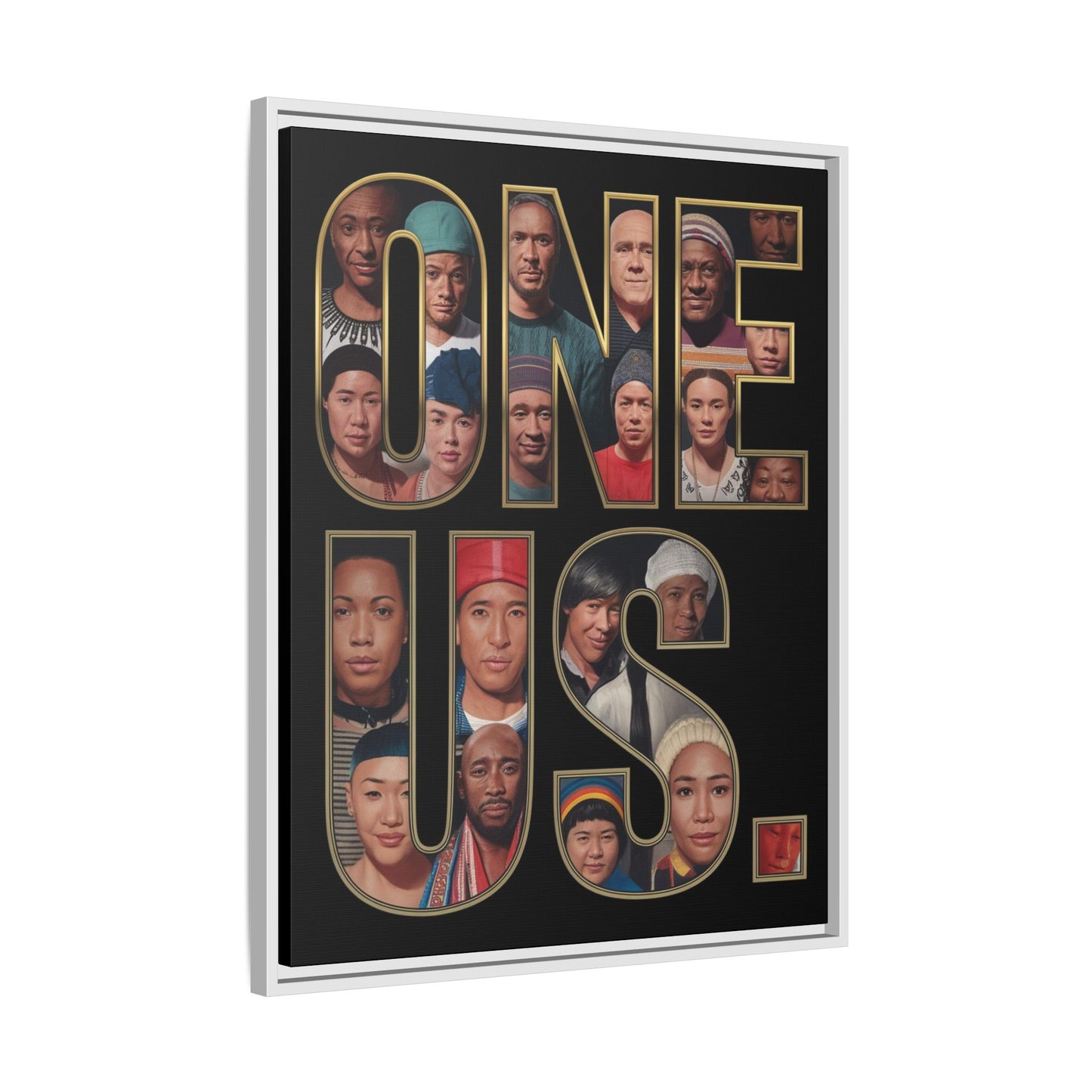 One Us — Humanity Mosaic Canvas | Unity Typography Art