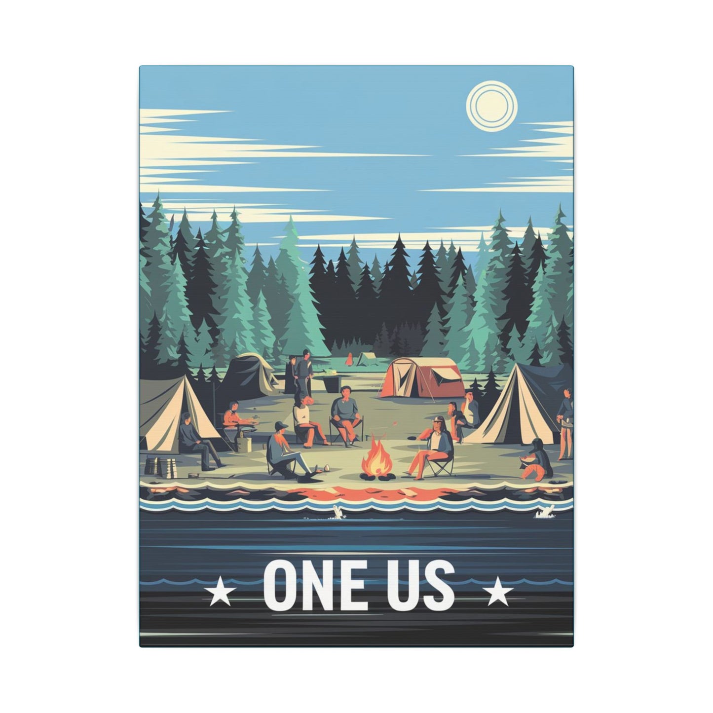 One Us Campfire Canvas Print - Around the Fire, We Remember