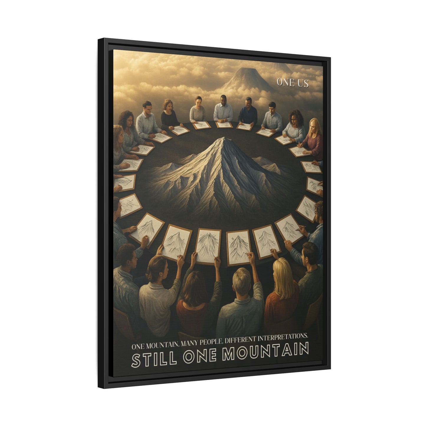 One Us Canvas: One Mountain, Many Interpretations — Anti-Tribalism Unity Art