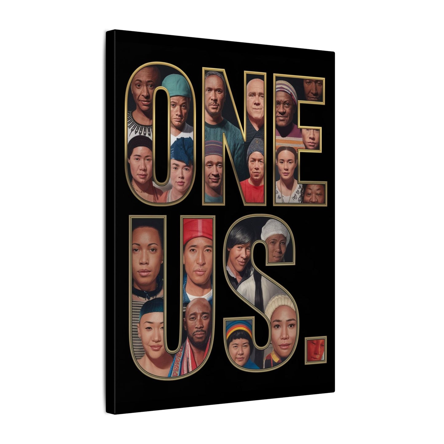 One Us — Humanity Mosaic Canvas | Unity Typography Art