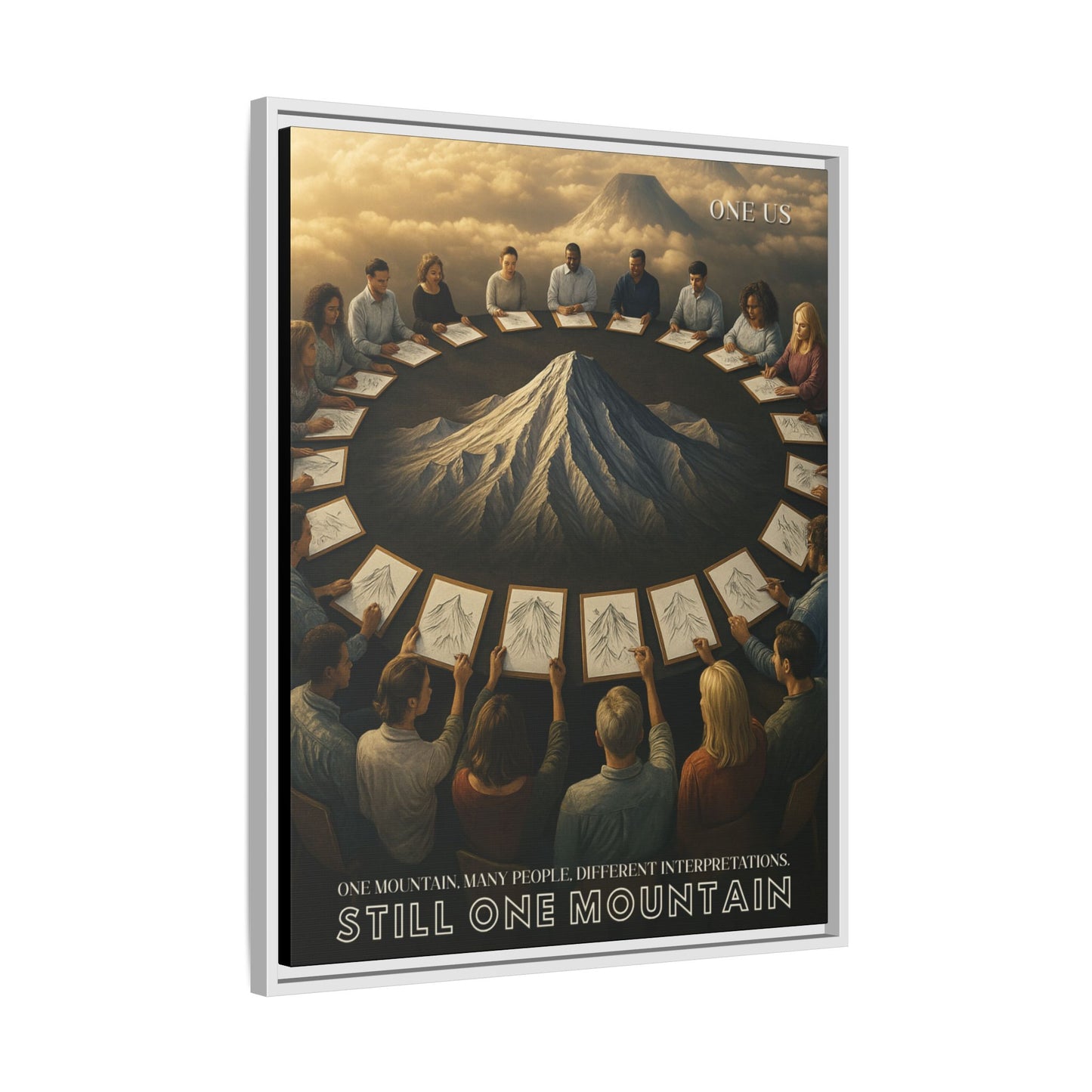 One Us Canvas: One Mountain, Many Interpretations — Anti-Tribalism Unity Art