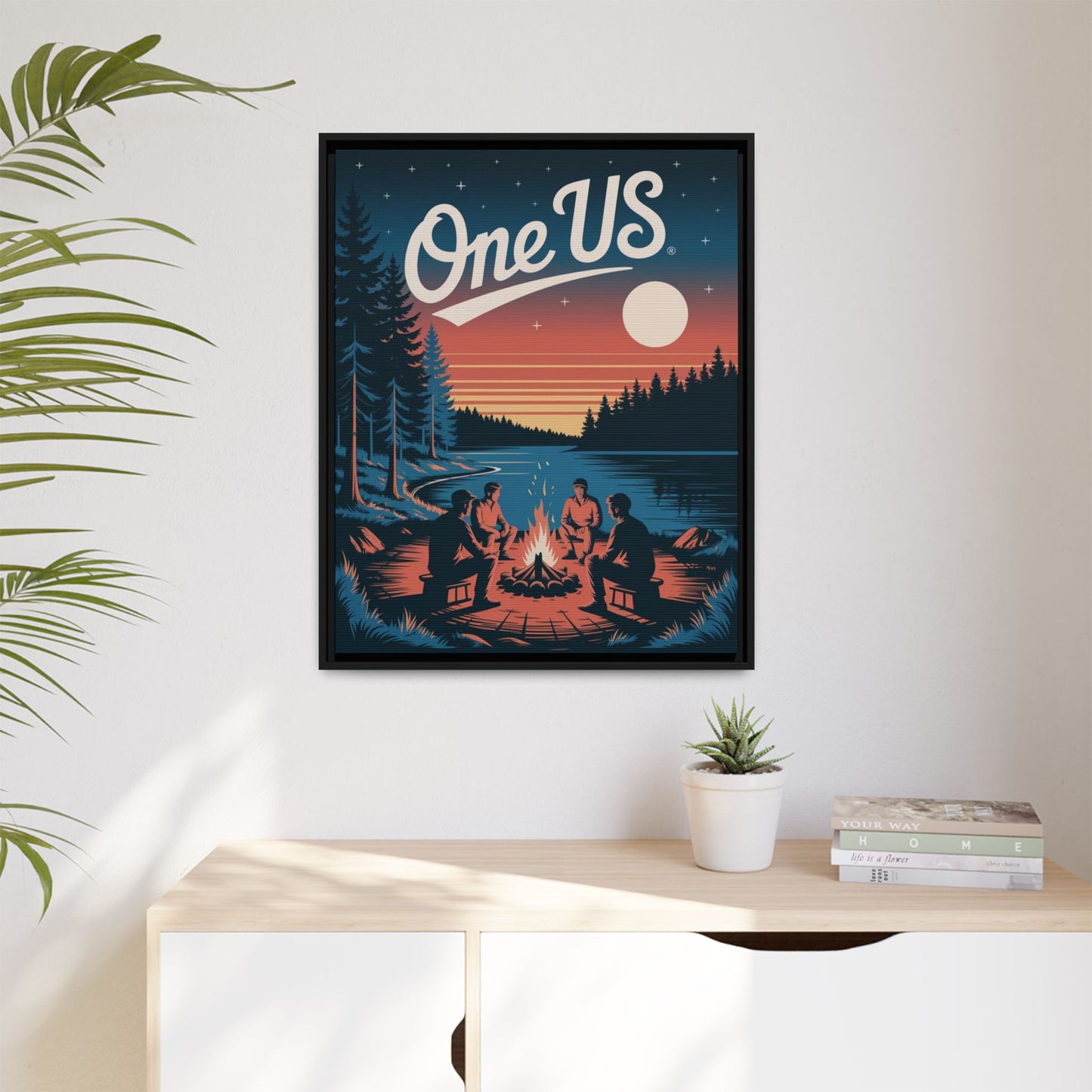 One Us Campfire Canvas Print - Around the Fire, We Remember