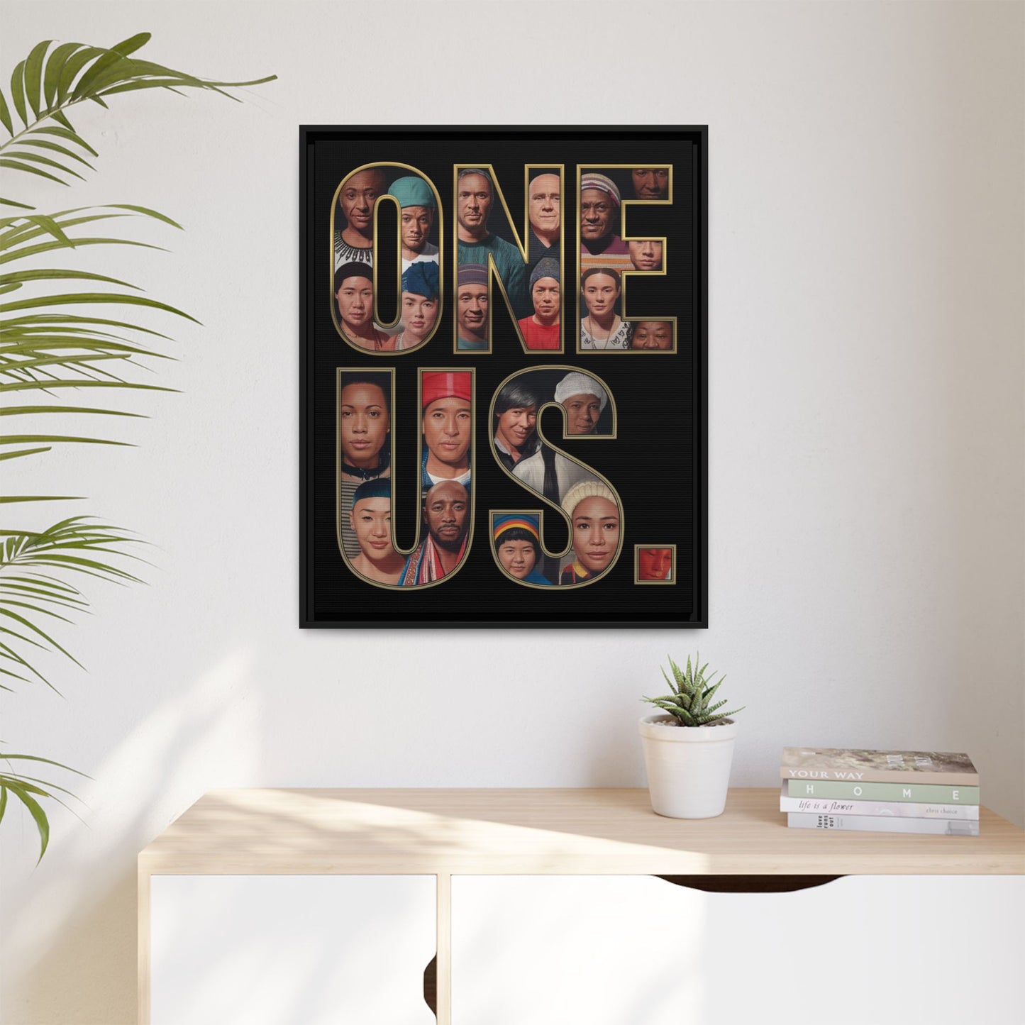 One Us — Humanity Mosaic Canvas | Unity Typography Art