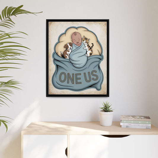 One Us Baby Boy Canvas Print - He Already Knows
