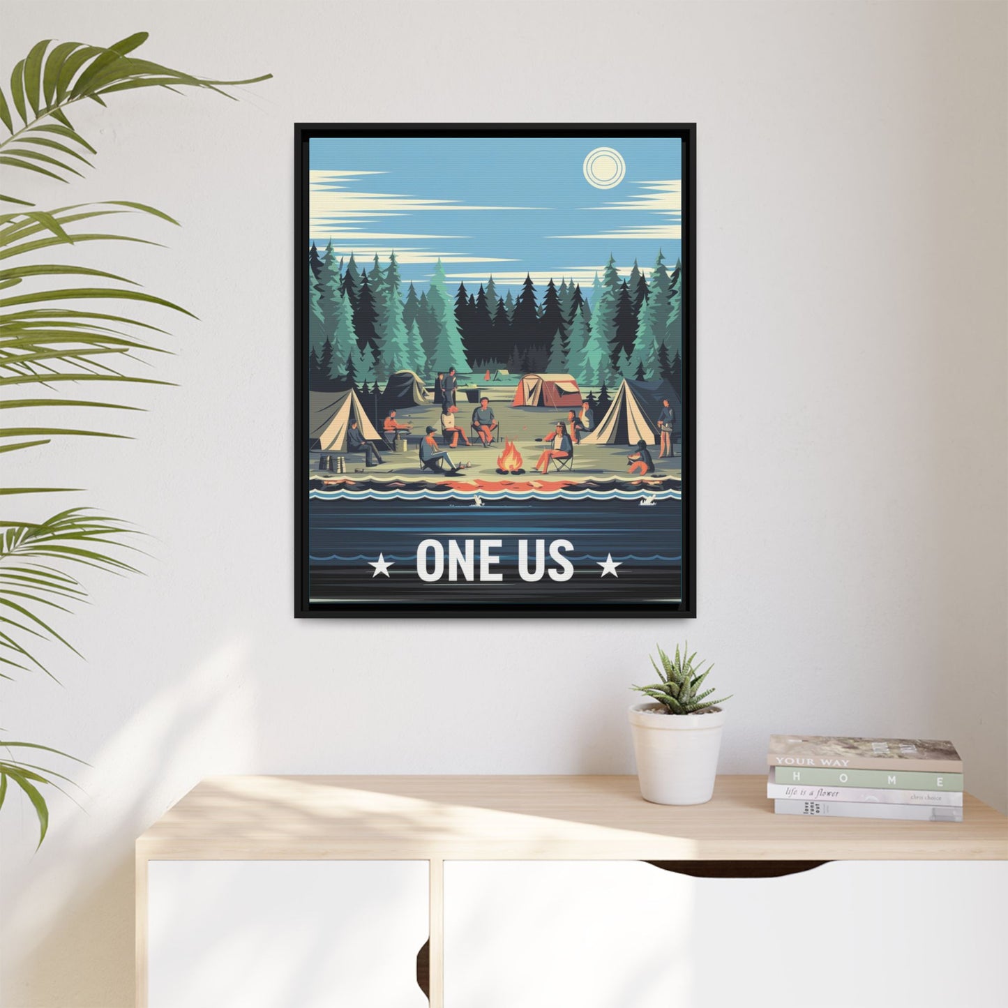 One Us Campfire Canvas Print - Around the Fire, We Remember