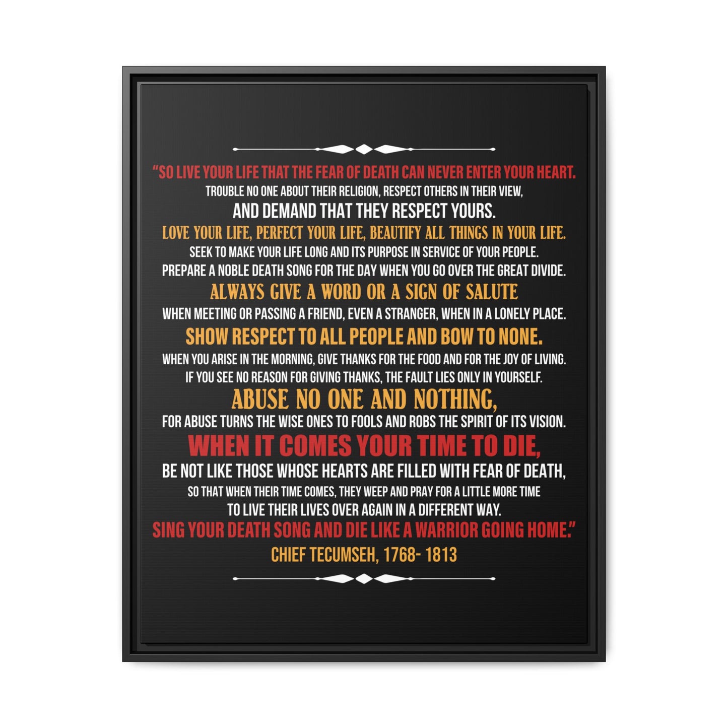 Die Like a Warrior Going Home — Chief Tecumseh's Code for Living