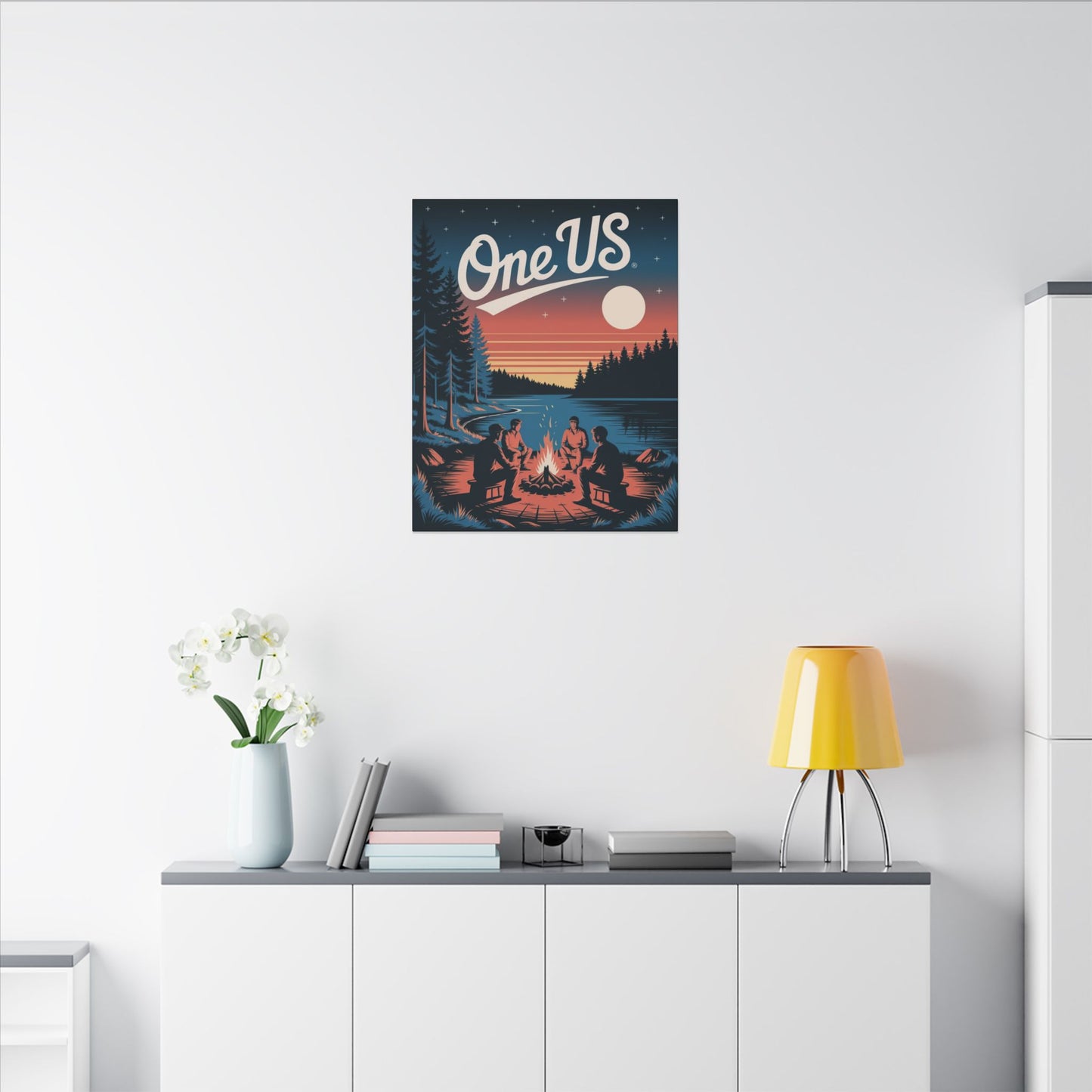 One Us Campfire Canvas Print - Around the Fire, We Remember
