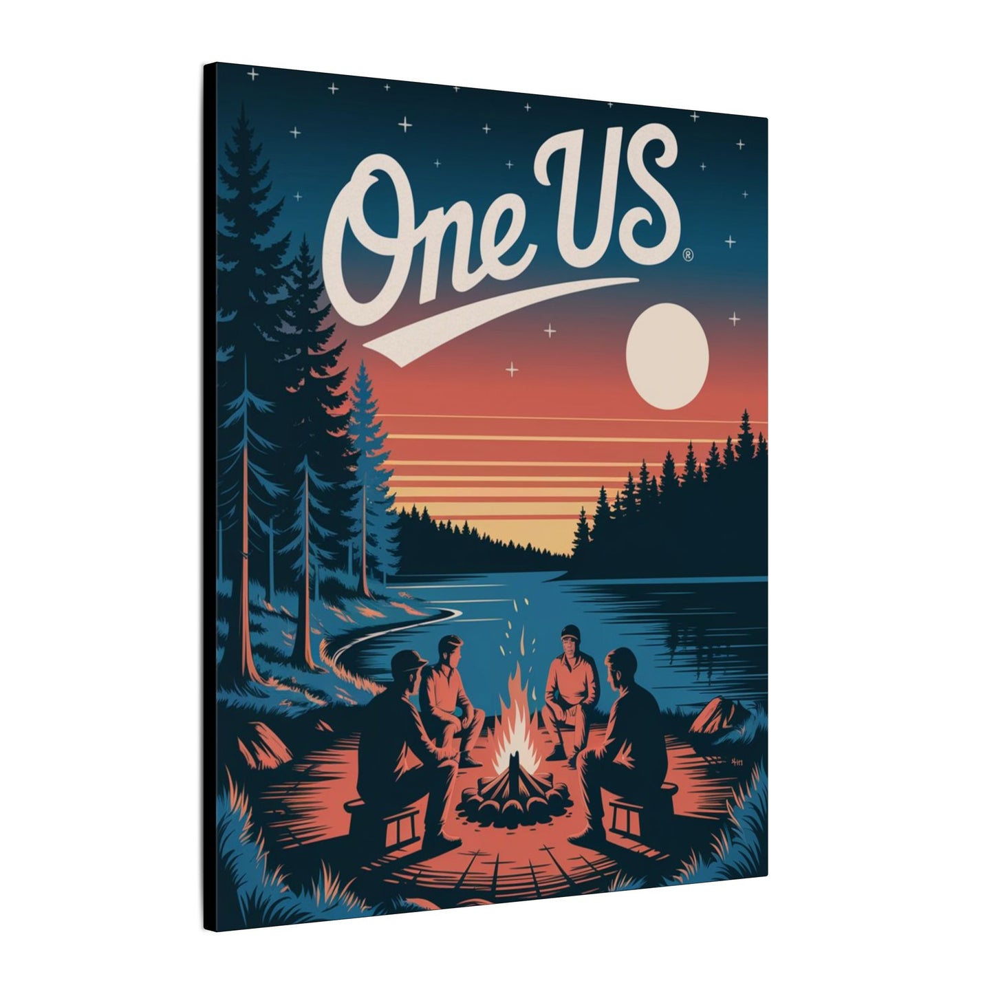 One Us Campfire Canvas Print - Around the Fire, We Remember