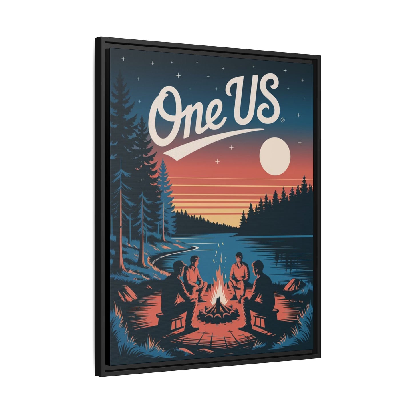 One Us Campfire Canvas Print - Around the Fire, We Remember