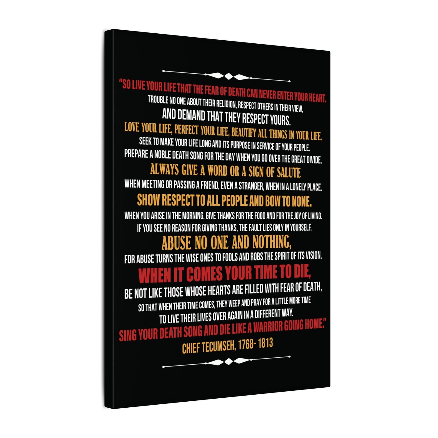 Die Like a Warrior Going Home — Chief Tecumseh's Code for Living - Abanak