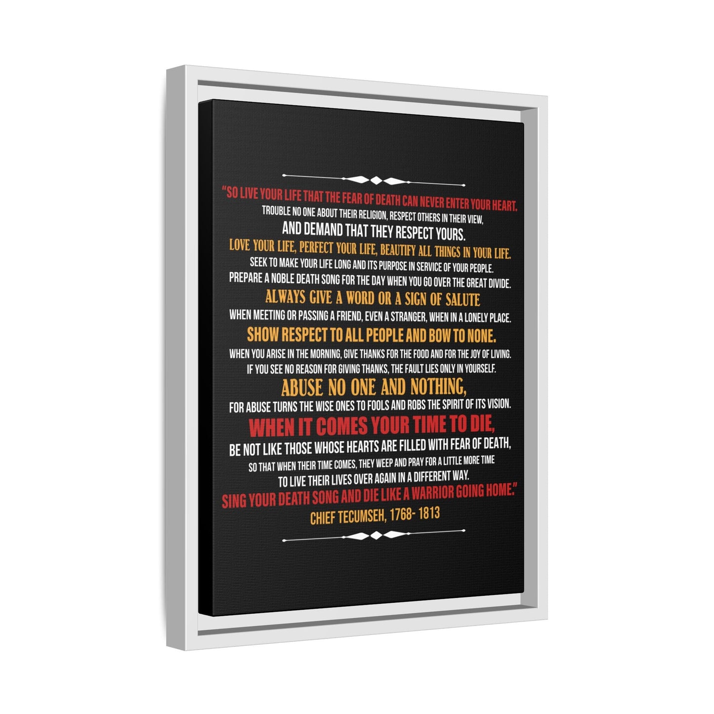 Die Like a Warrior Going Home — Chief Tecumseh's Code for Living - Abanak