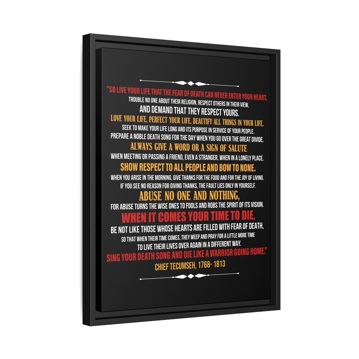 Die Like a Warrior Going Home — Chief Tecumseh's Code for Living - Abanak