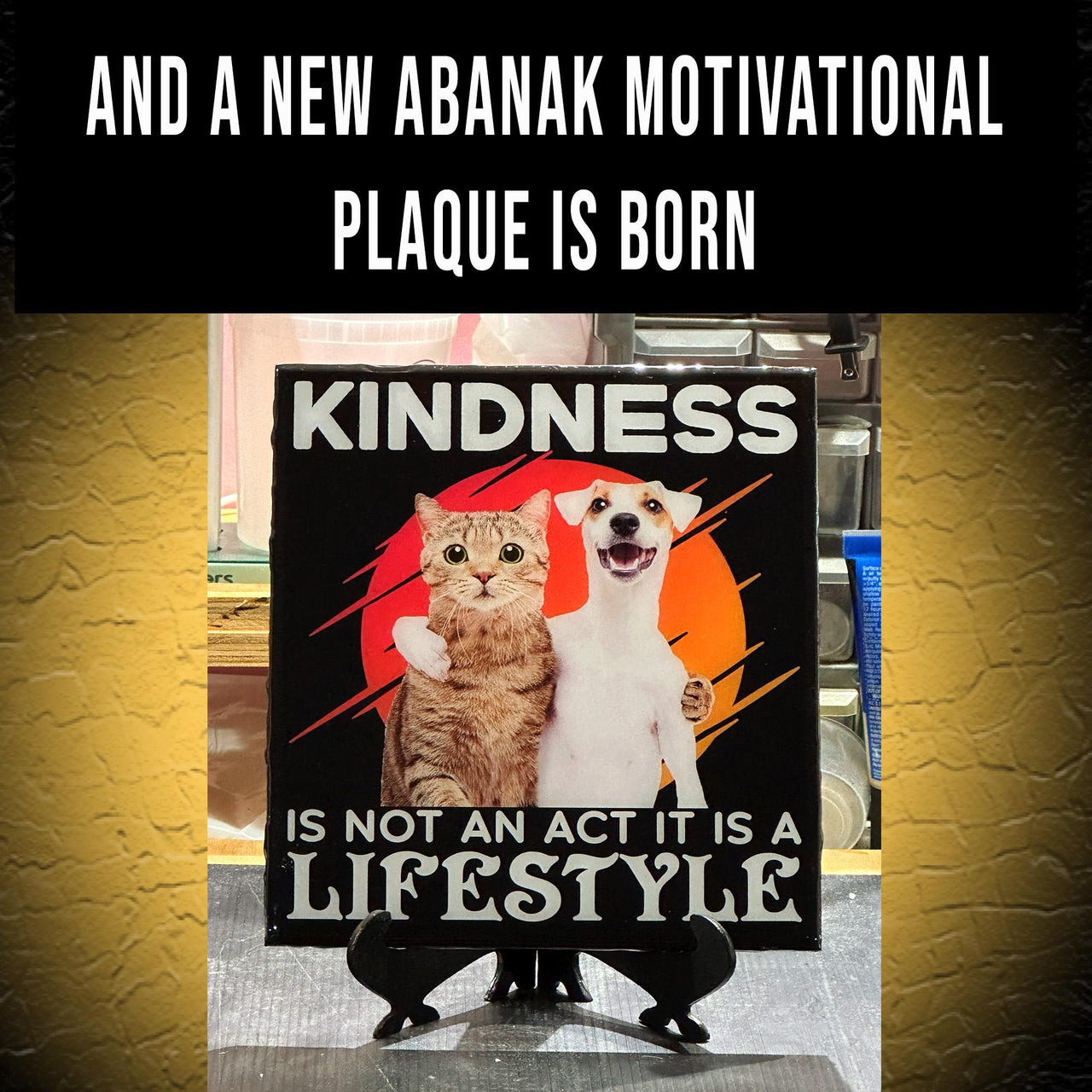 Inspiring Pet Wall Decor with Kindness Quote - Dog and Cat Motivation