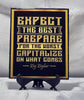 Inspirational Wall Art with Zig Ziglar Quote - 'Expect the Best' - Motivational Home Accent