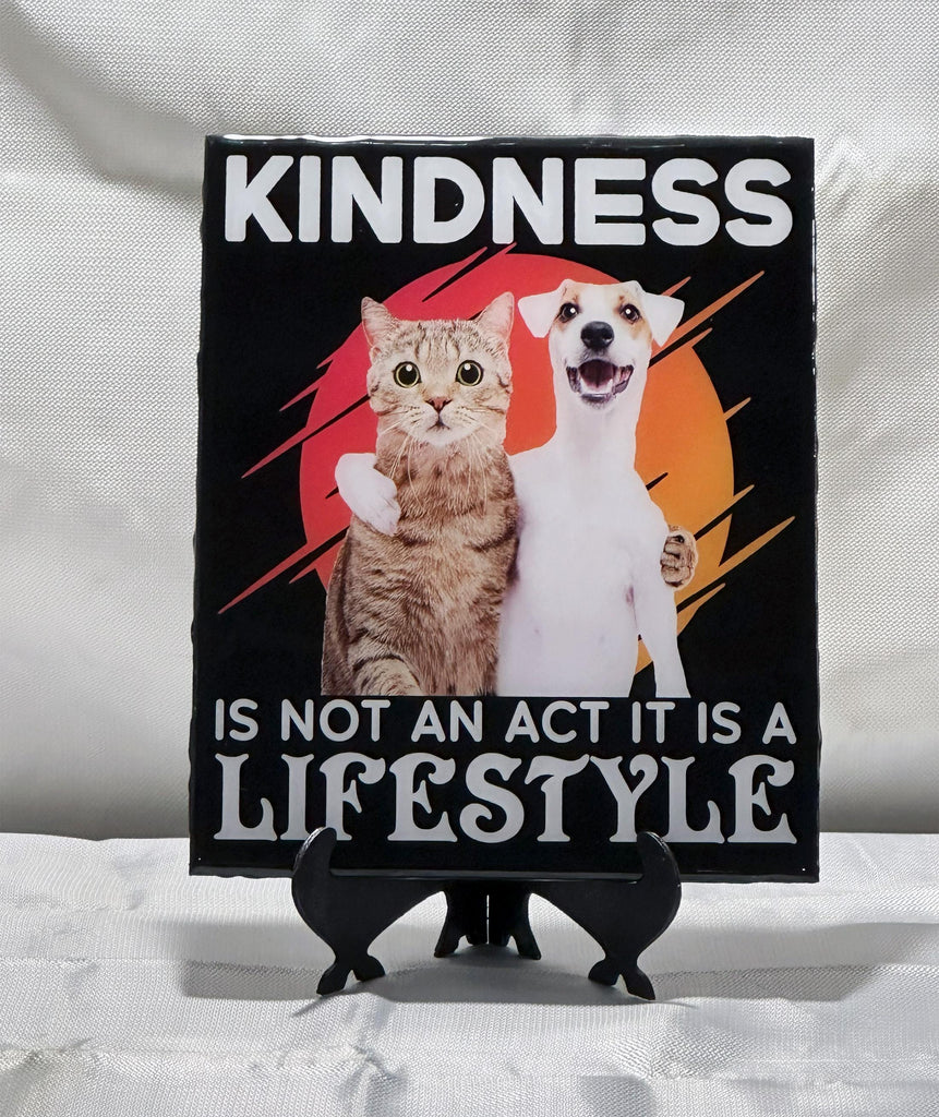 Inspiring Pet Wall Decor with Kindness Quote - Dog and Cat Motivation