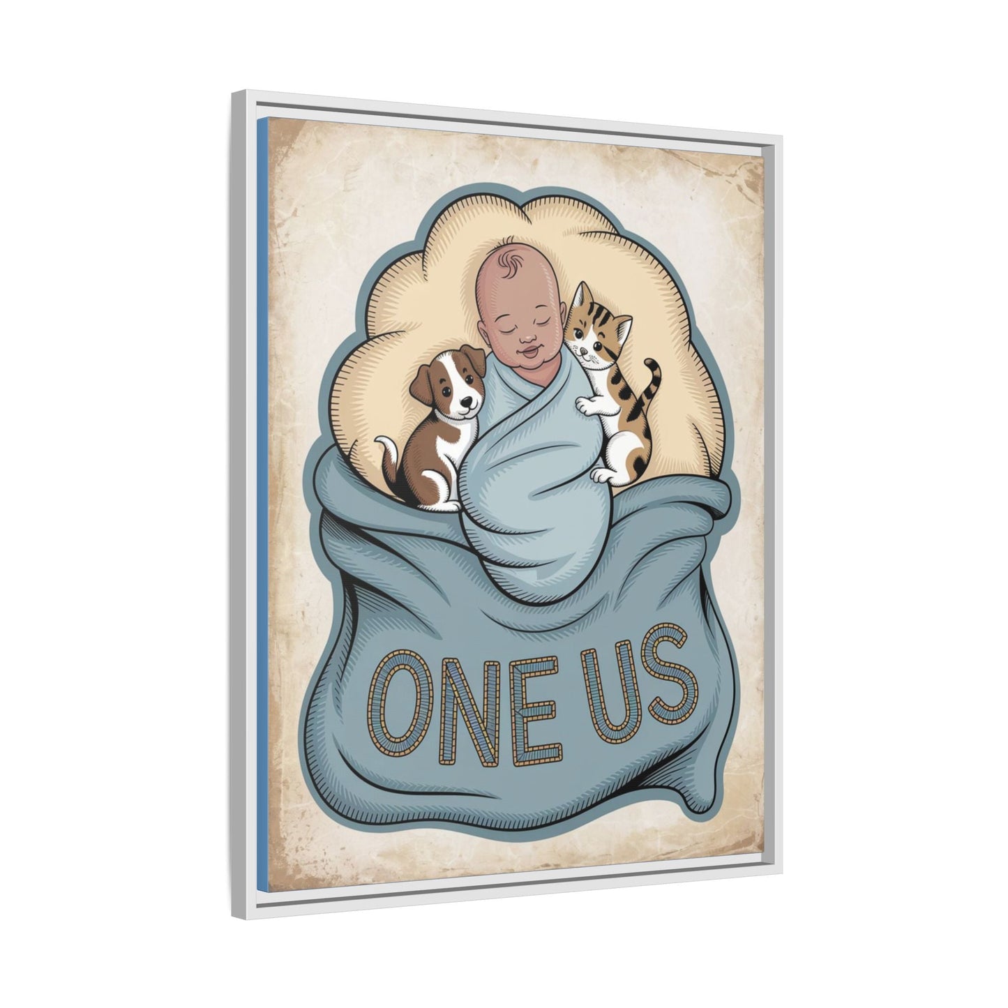 One Us Baby Boy Canvas Print - He Already Knows - Abanak