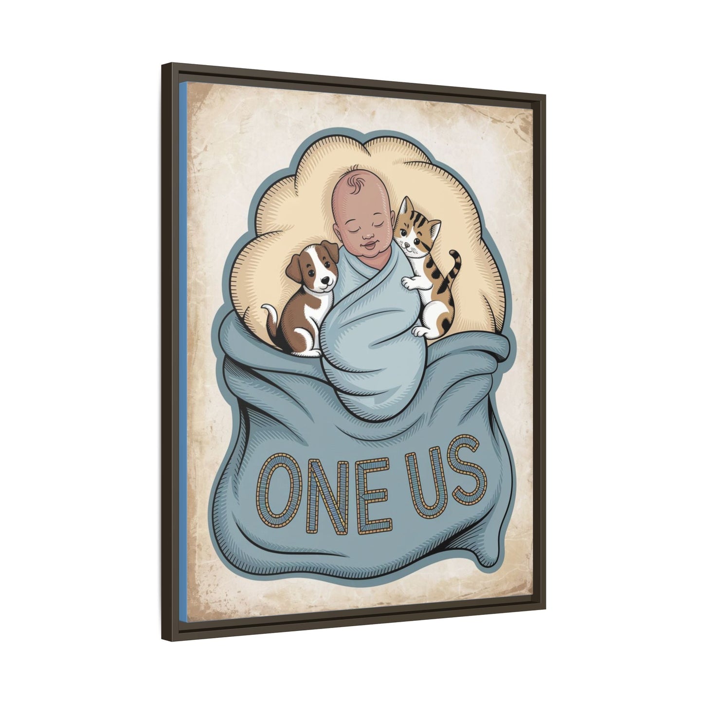 One Us Baby Boy Canvas Print - He Already Knows - Abanak