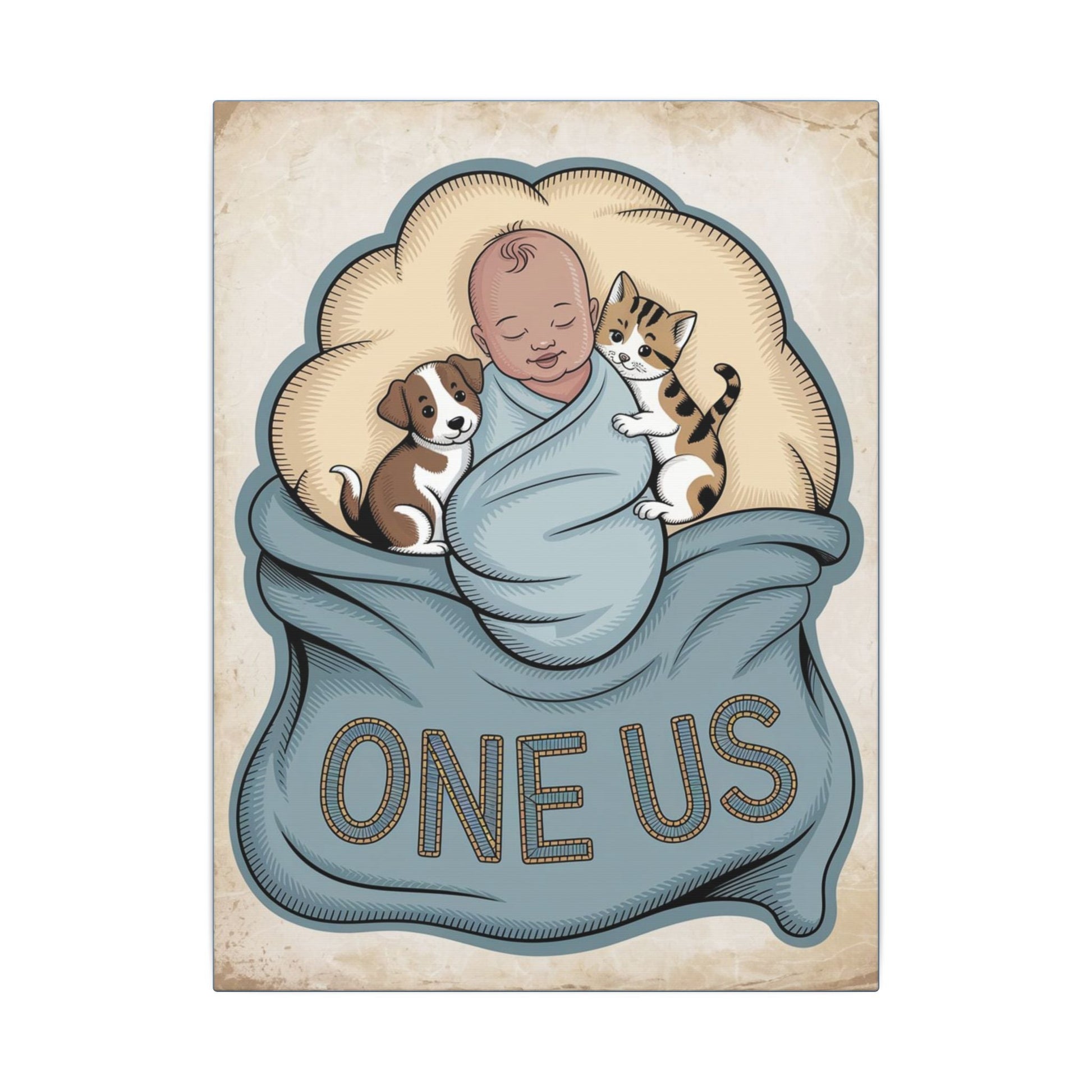 One Us Baby Boy Canvas Print - He Already Knows - Abanak