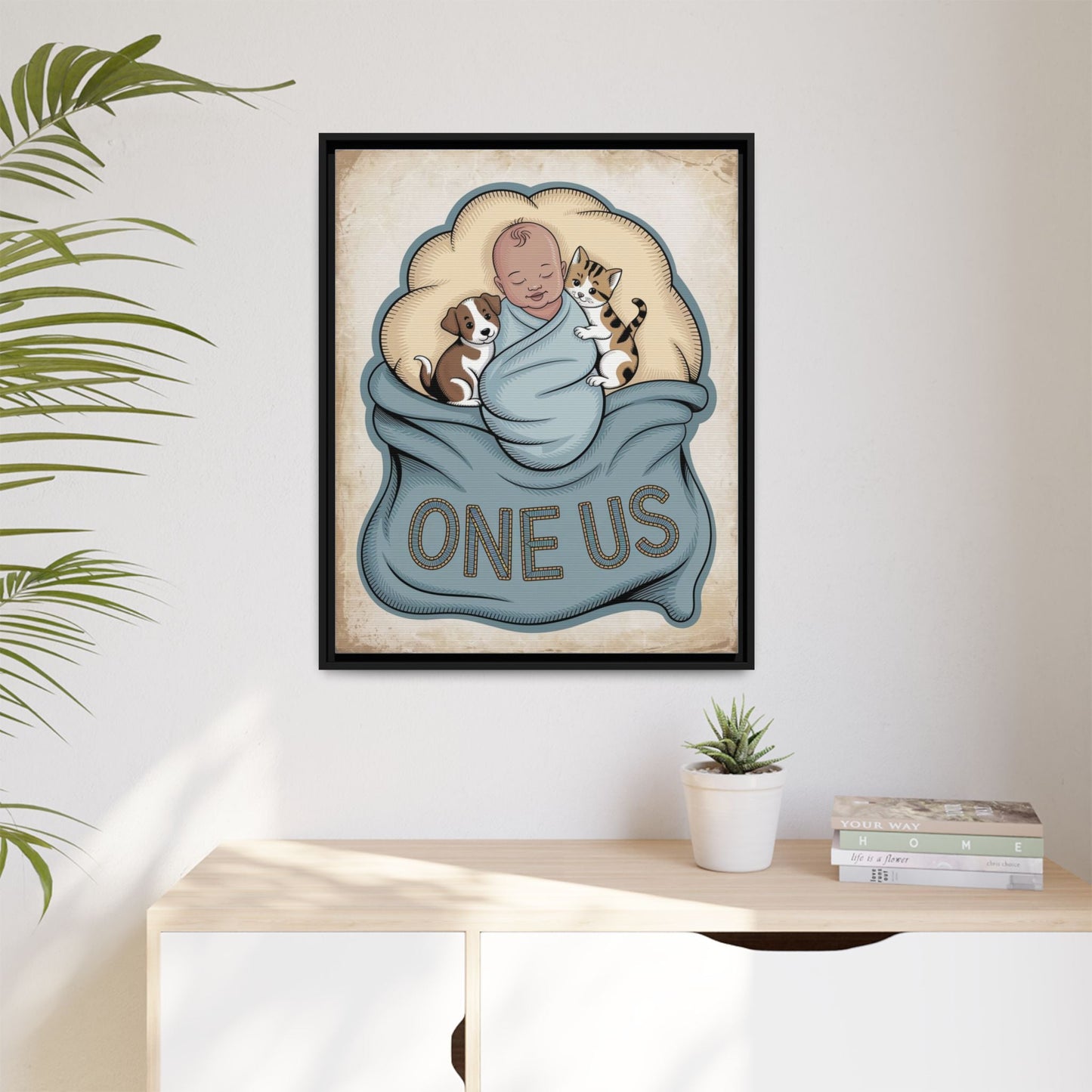 One Us Baby Boy Canvas Print - He Already Knows - Abanak