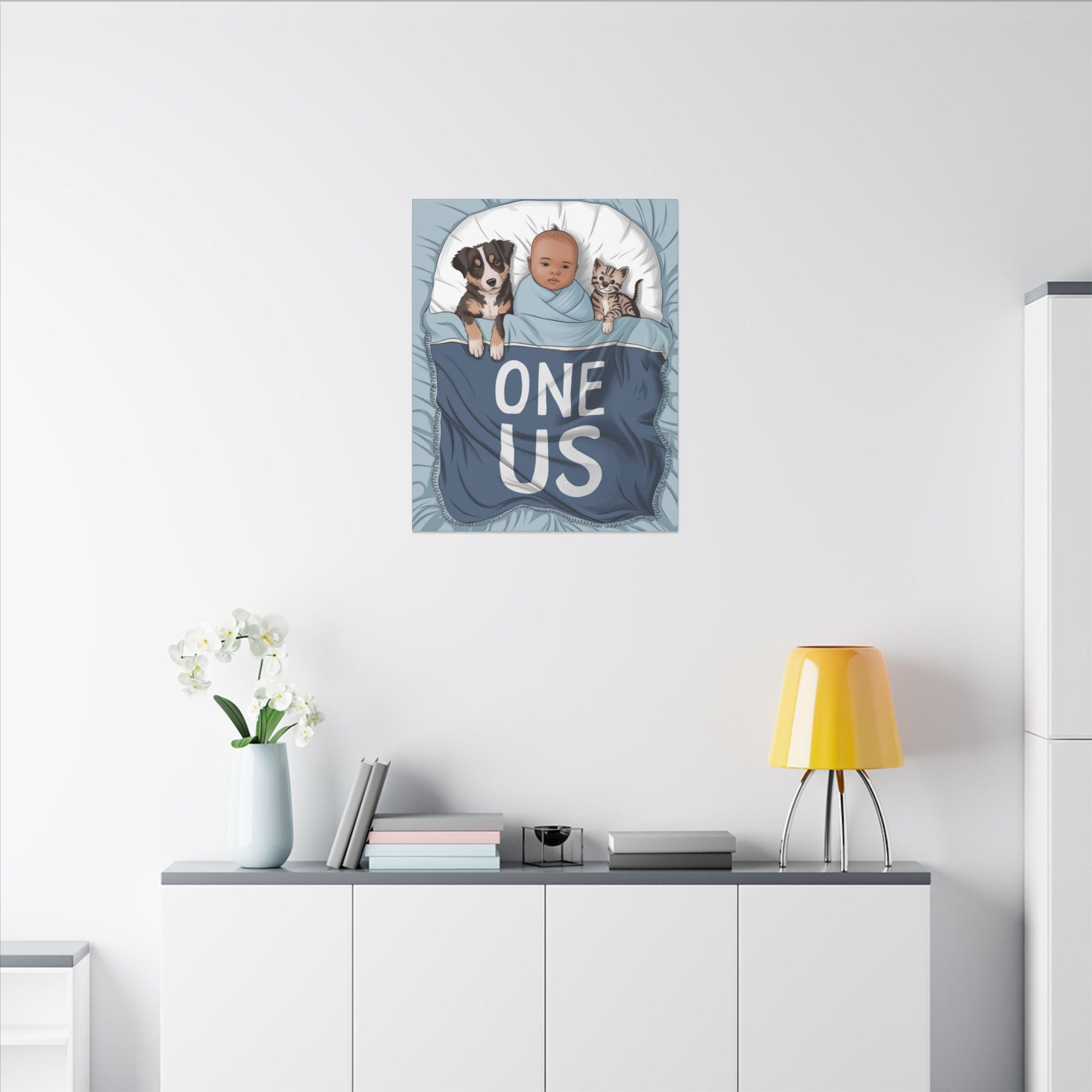"One Us Baby Boy" Nursery Canvas Print - Abanak