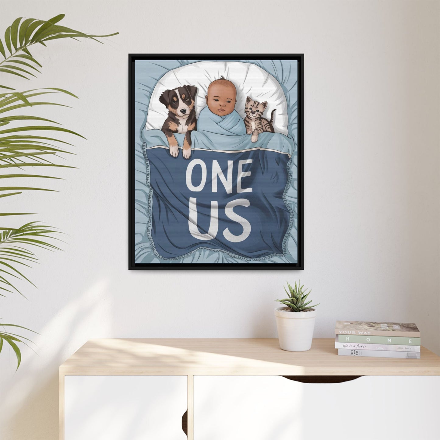"One Us Baby Boy" Nursery Canvas Print - Abanak