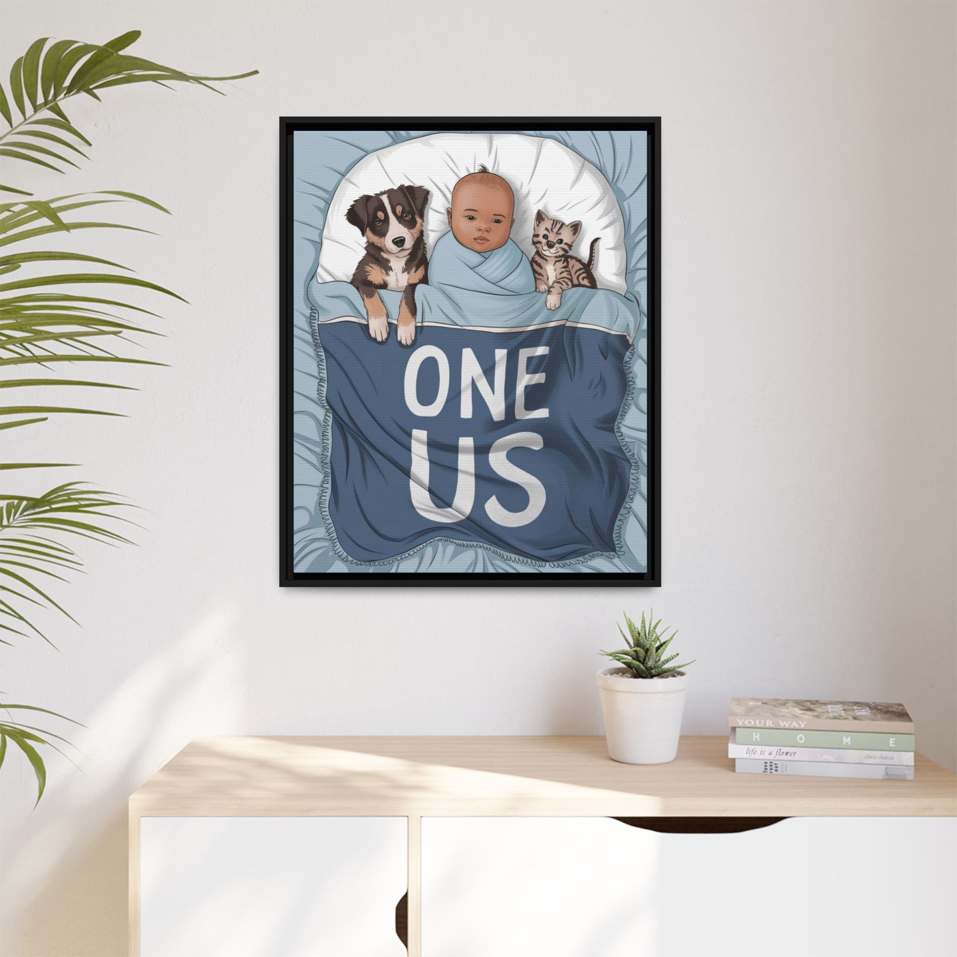 "One Us Baby Boy" Nursery Canvas Print - Abanak