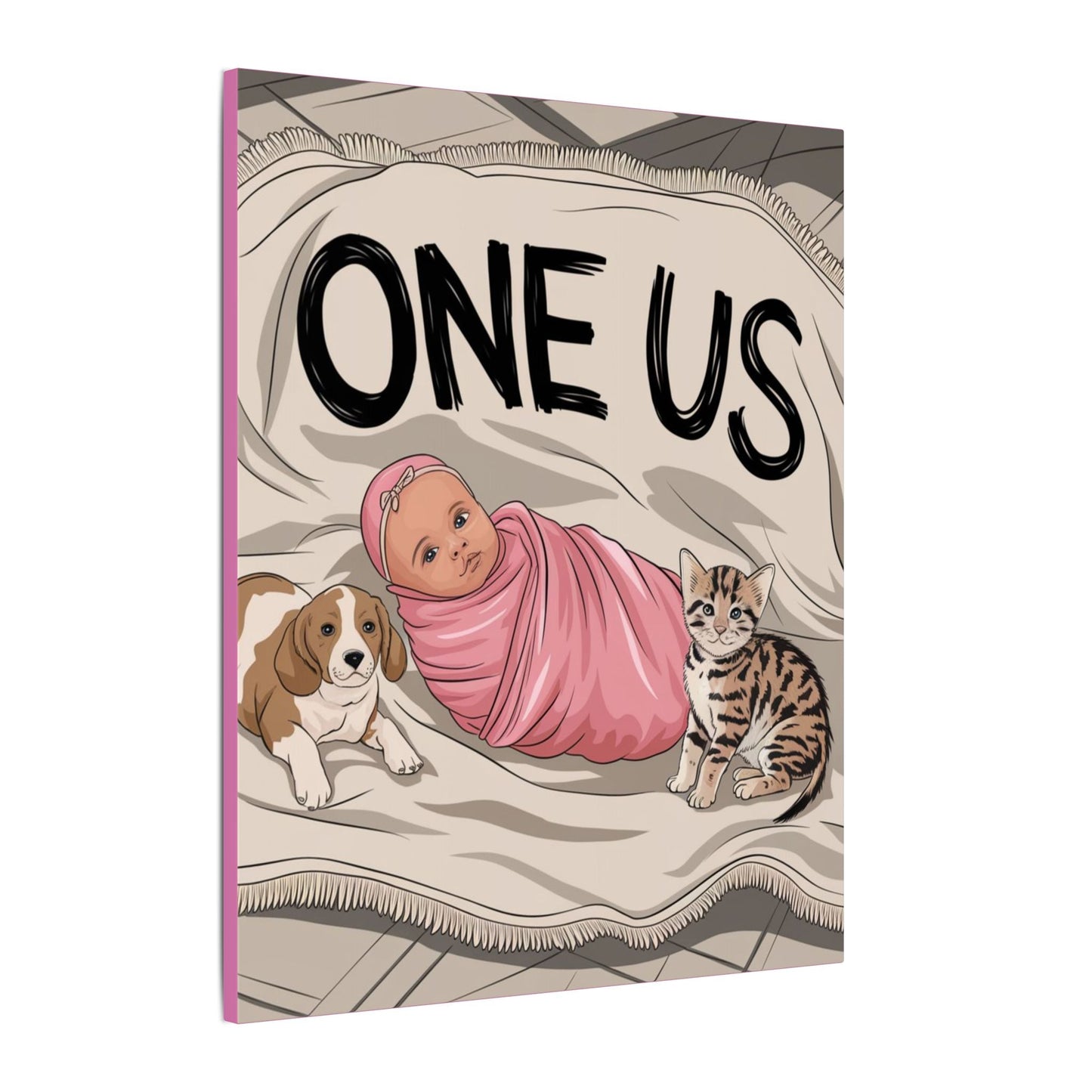 One Us Baby Girl Nursery Canvas | Spiritual Baby Gift - Abanak