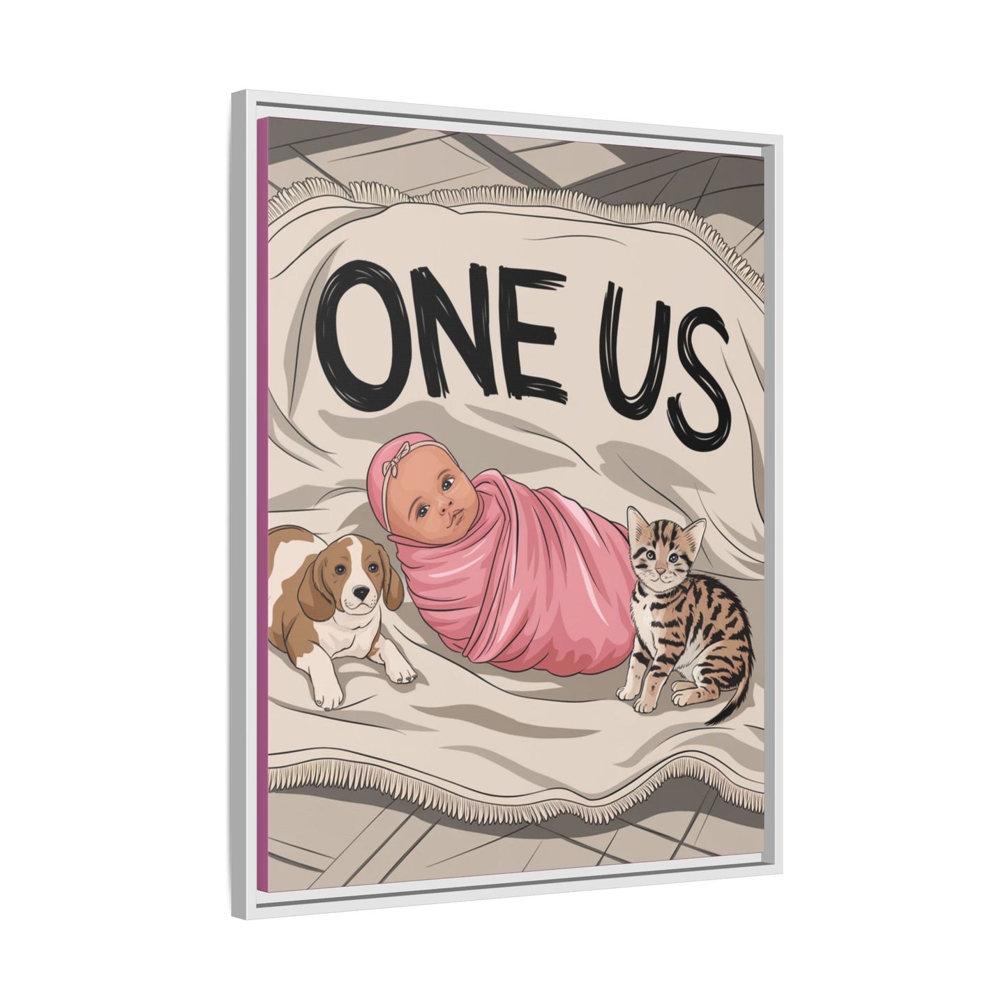 One Us Baby Girl Nursery Canvas | Spiritual Baby Gift - Abanak