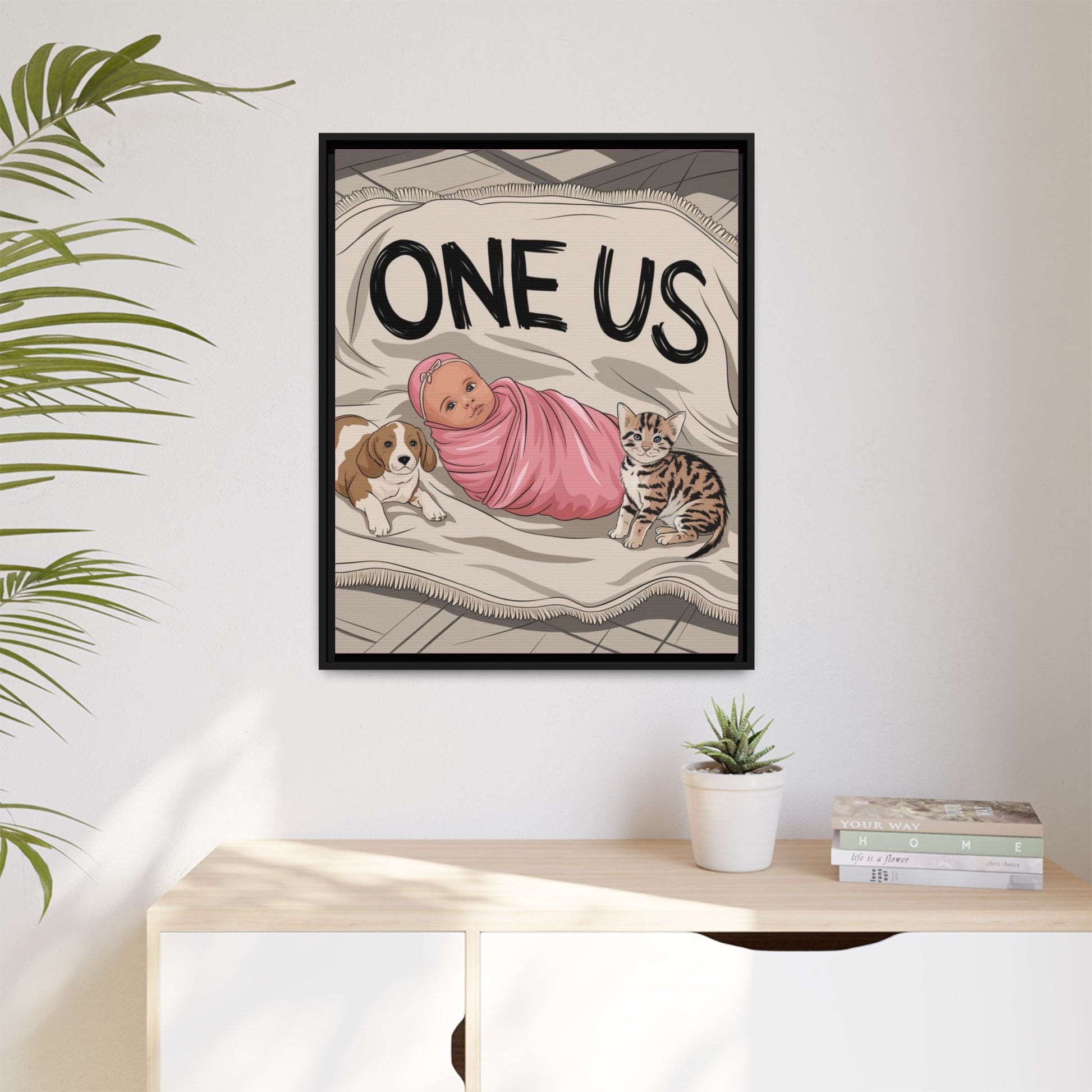 One Us Baby Girl Nursery Canvas | Spiritual Baby Gift - Abanak