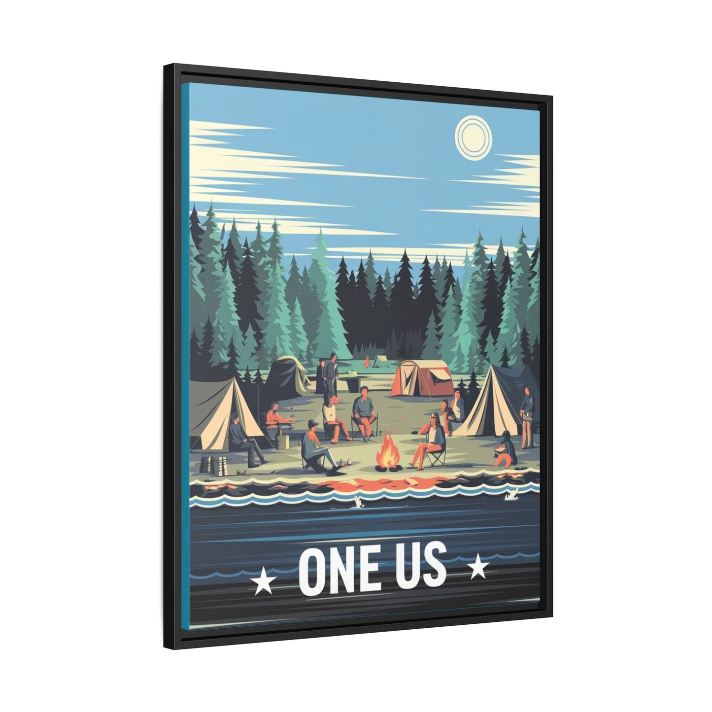 One Us Campfire Canvas Print - Around the Fire, We Remember - Abanak