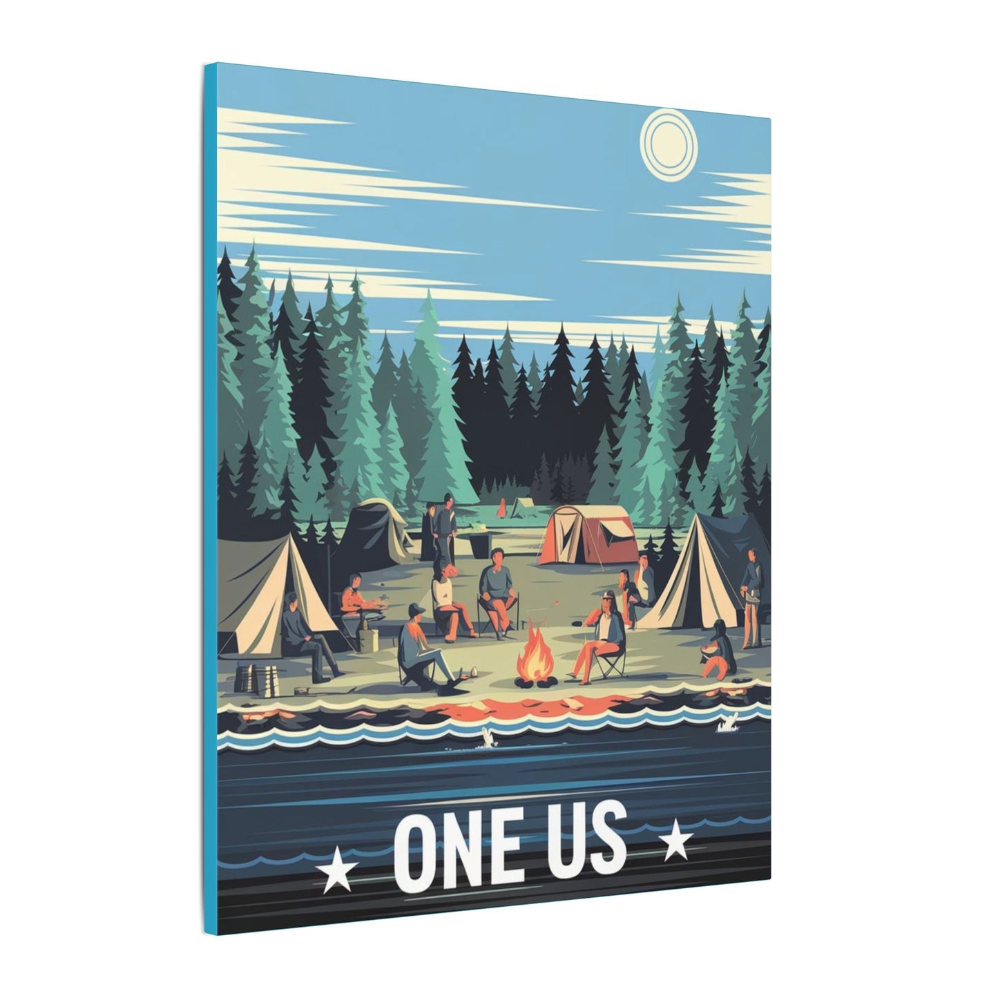 One Us Campfire Canvas Print - Around the Fire, We Remember - Abanak