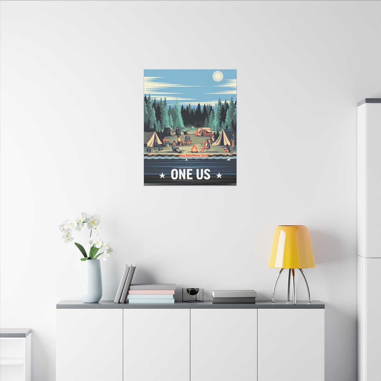 One Us Campfire Canvas Print - Around the Fire, We Remember - Abanak