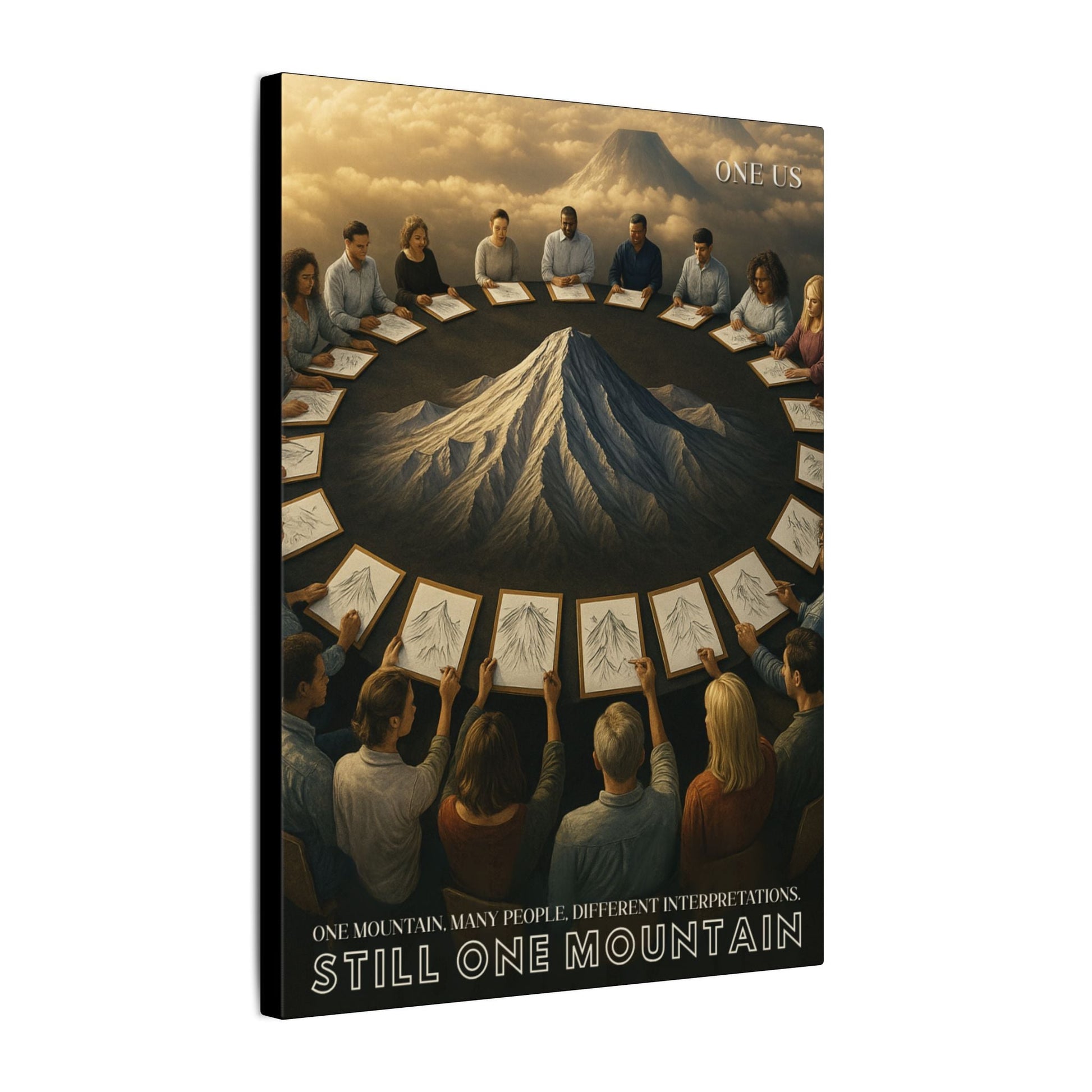 One Us Canvas: One Mountain, Many Interpretations — Anti - Tribalism Unity Art - Abanak
