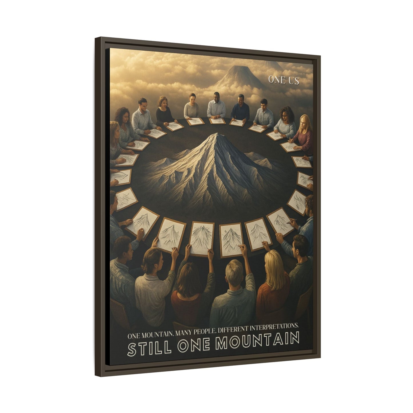 One Us Canvas: One Mountain, Many Interpretations — Anti - Tribalism Unity Art - Abanak