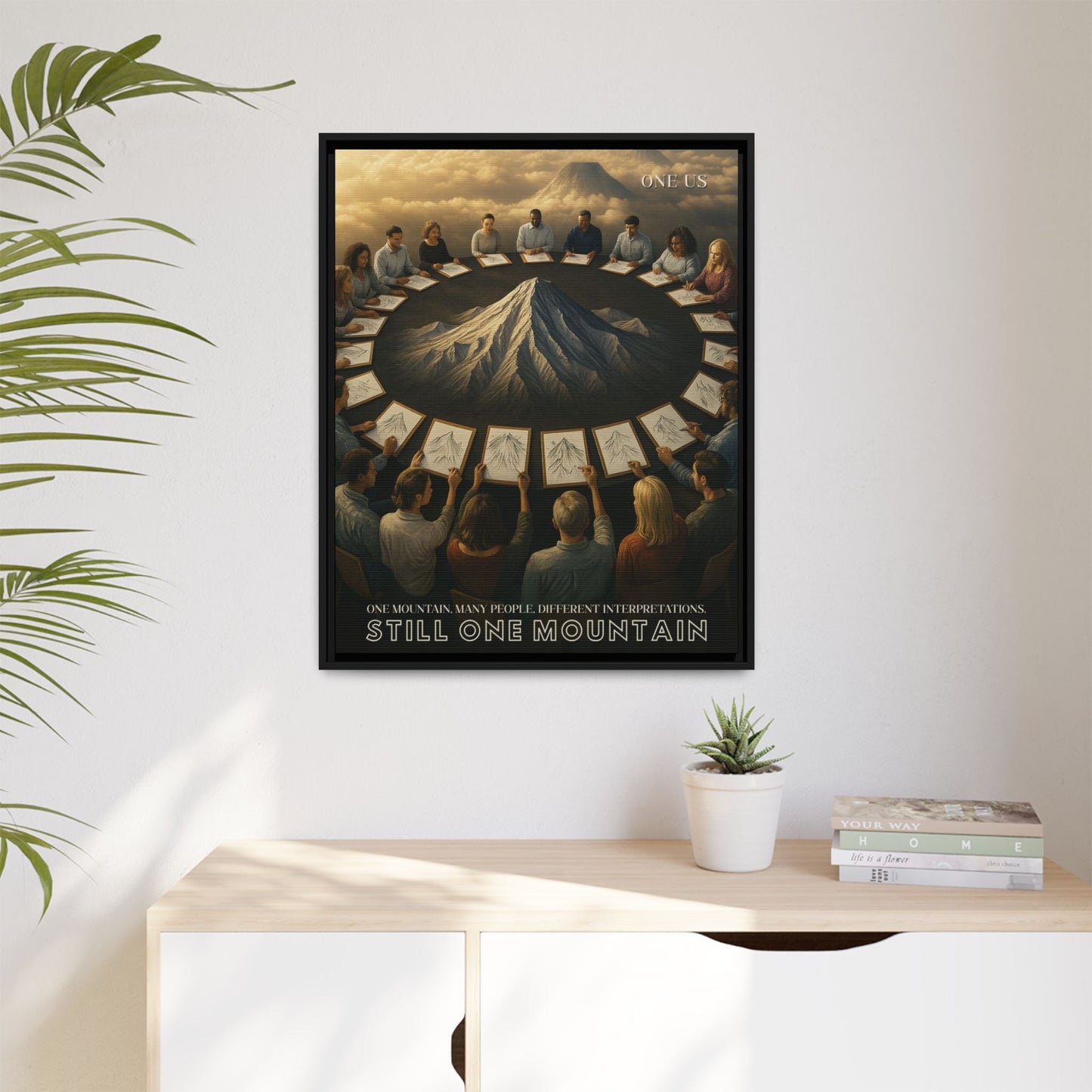 One Us Canvas: One Mountain, Many Interpretations — Anti - Tribalism Unity Art - Abanak