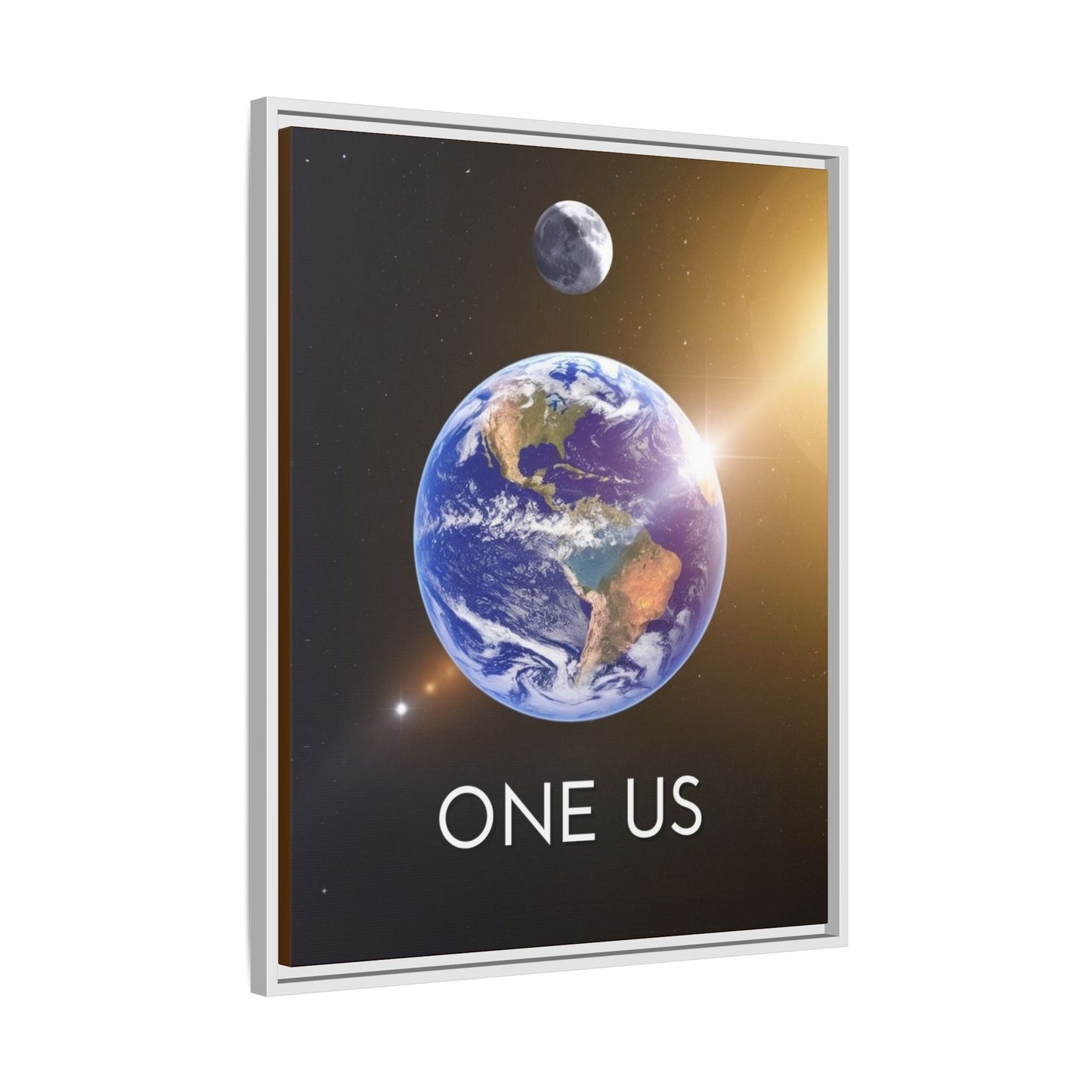 One Us Cosmic Canvas | Earth Moon Sun Space Art - Abanak