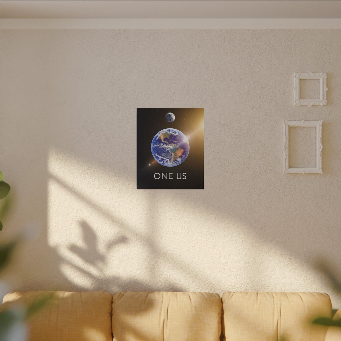 One Us Cosmic Canvas | Earth Moon Sun Space Art - Abanak