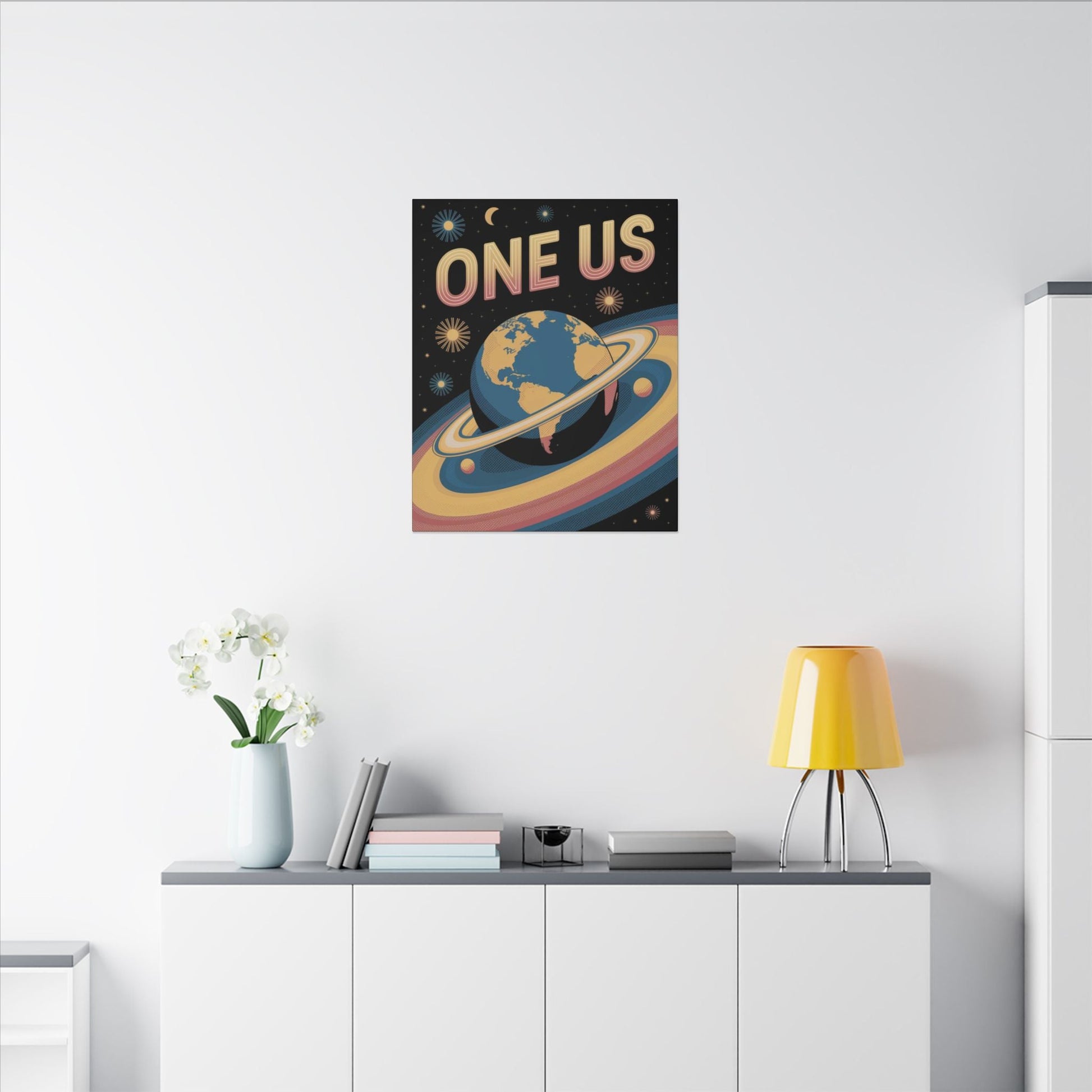 One Us Cosmic Canvas Print - We Are One Planet - Abanak