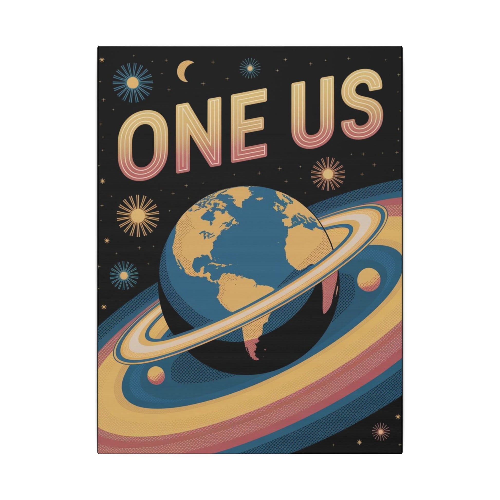 One Us Cosmic Canvas Print - We Are One Planet - Abanak