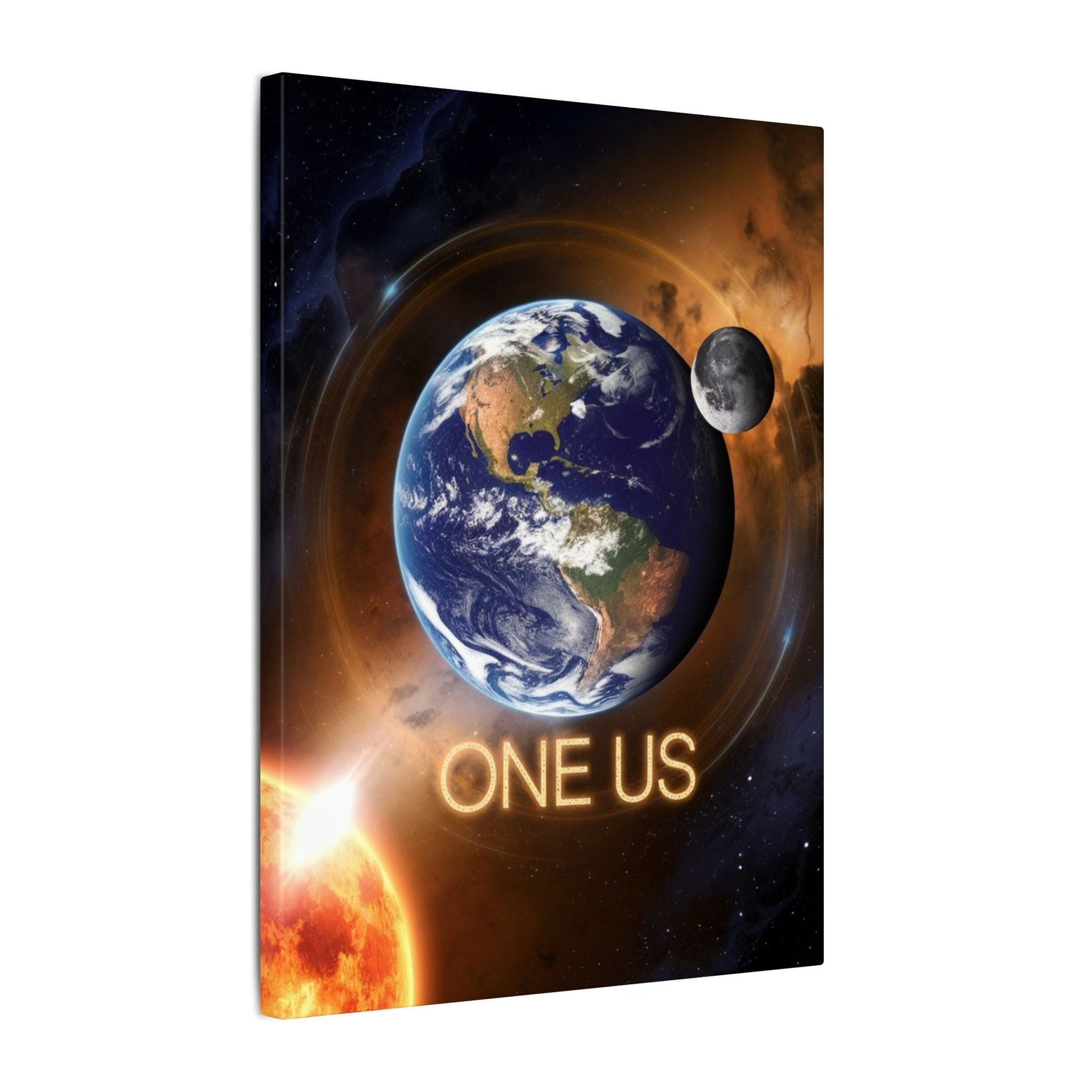 One Us: Cosmic Unity" Canvas — One Planet, One Species, One Consciousness - Abanak