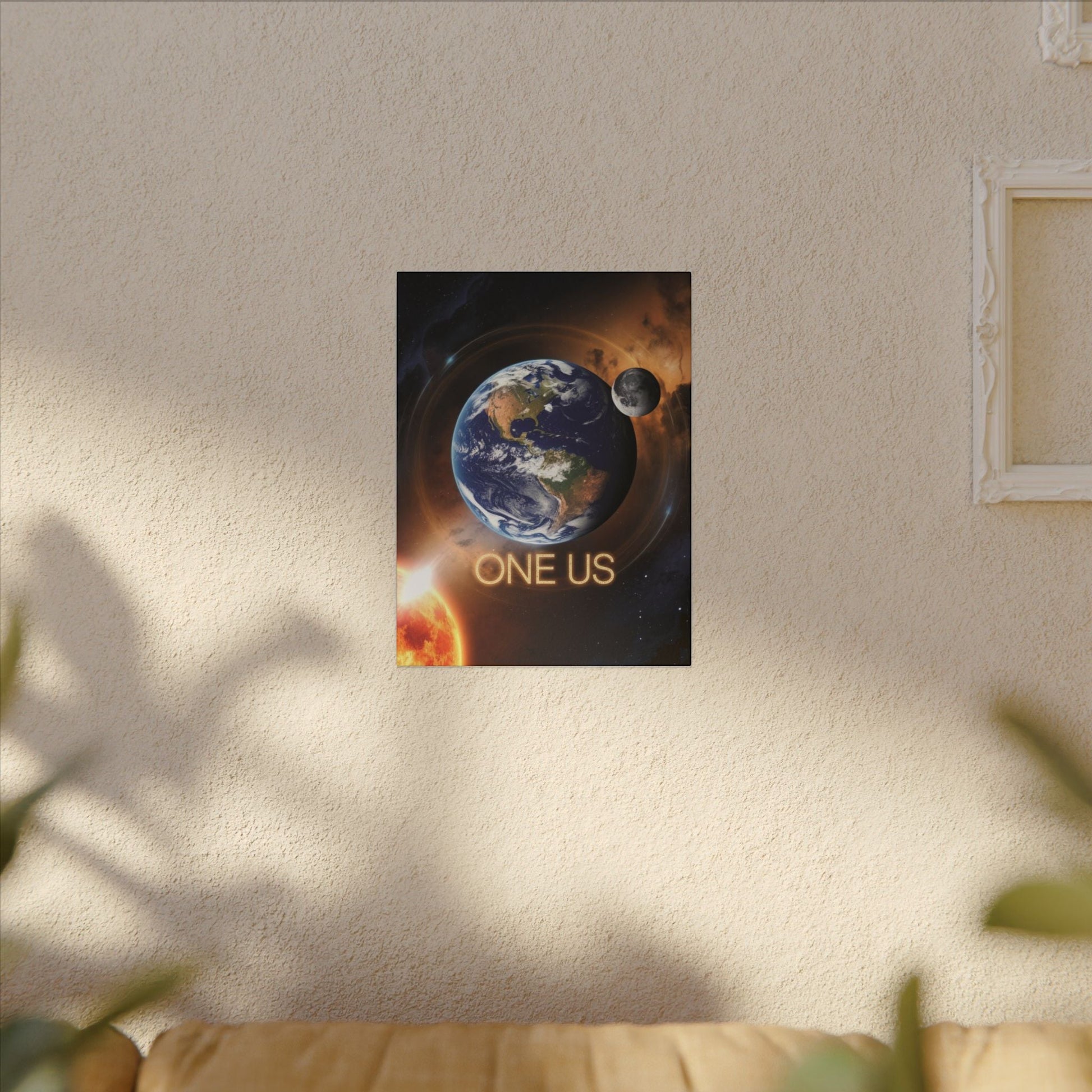 One Us: Cosmic Unity" Canvas — One Planet, One Species, One Consciousness - Abanak