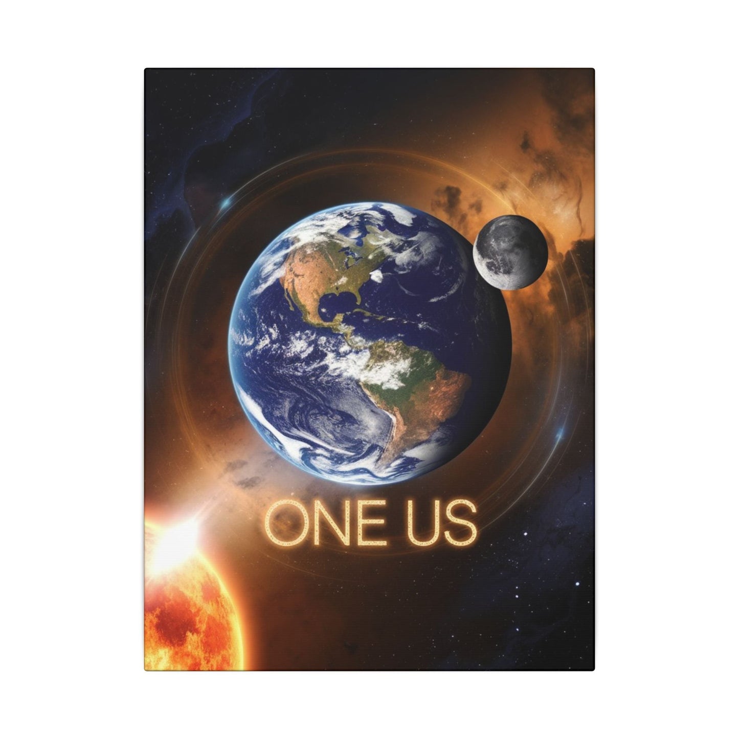 One Us: Cosmic Unity" Canvas — One Planet, One Species, One Consciousness - Abanak