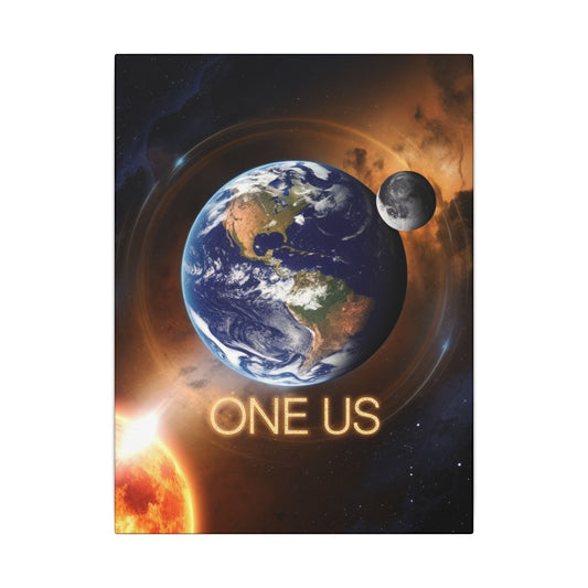 One Us: Cosmic Unity" Canvas — One Planet, One Species, One Consciousness - Abanak