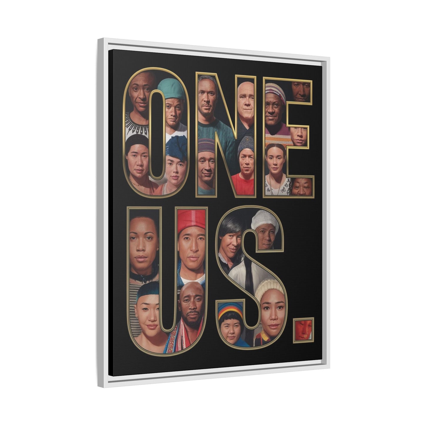 One Us — Humanity Mosaic Canvas | Unity Typography Art - Abanak