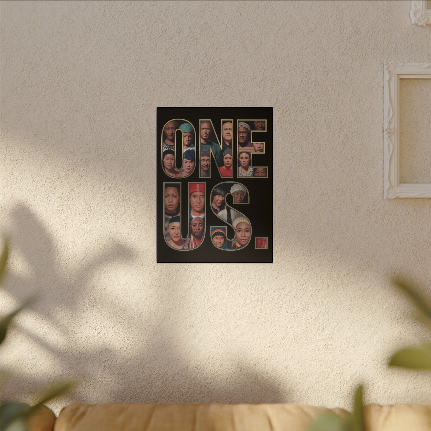 One Us — Humanity Mosaic Canvas | Unity Typography Art - Abanak