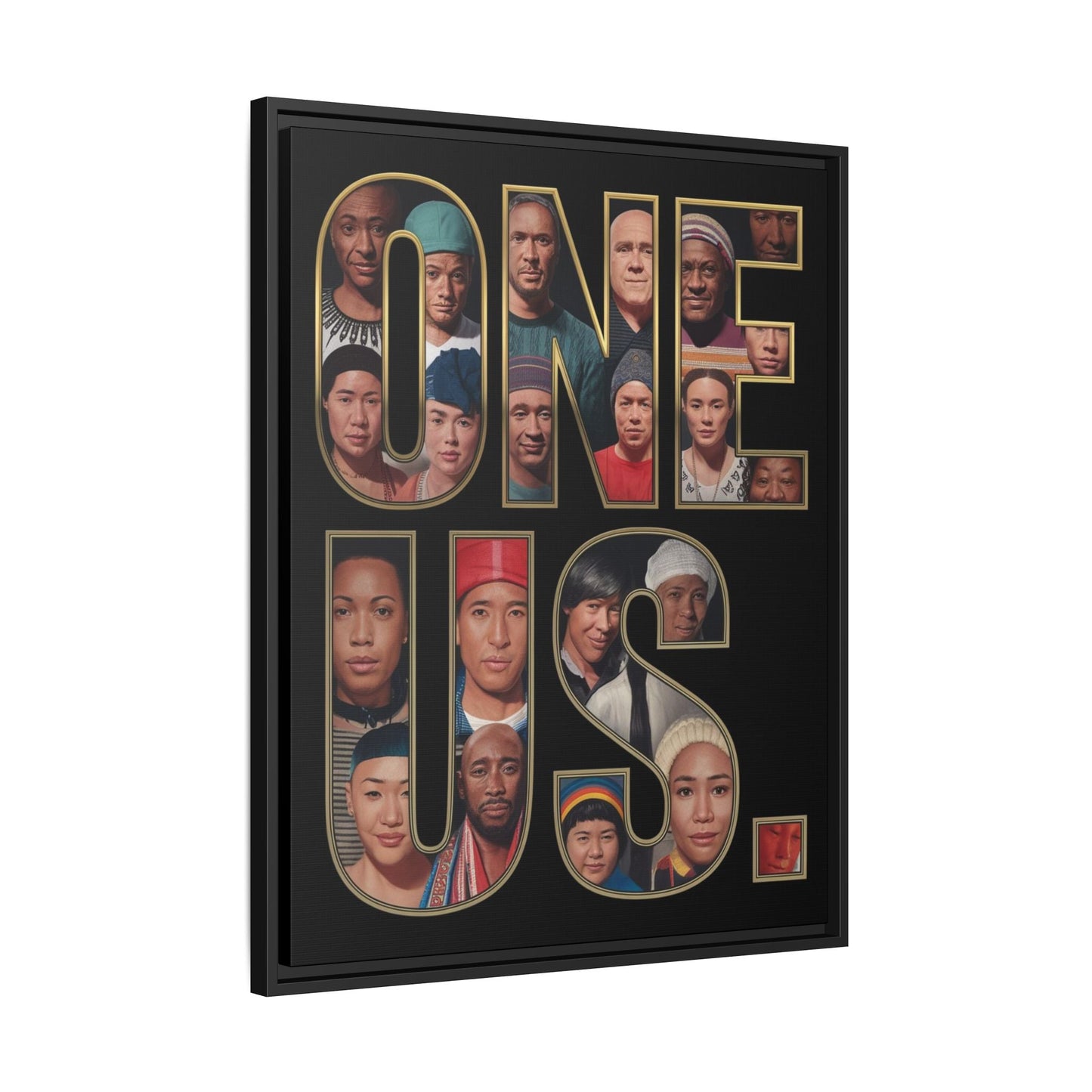 One Us — Humanity Mosaic Canvas | Unity Typography Art - Abanak