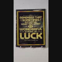 Dalai Lama Quote Plaque: "Wonderful Stroke of Luck" Inspirational Plaque, Motivational Wall Art